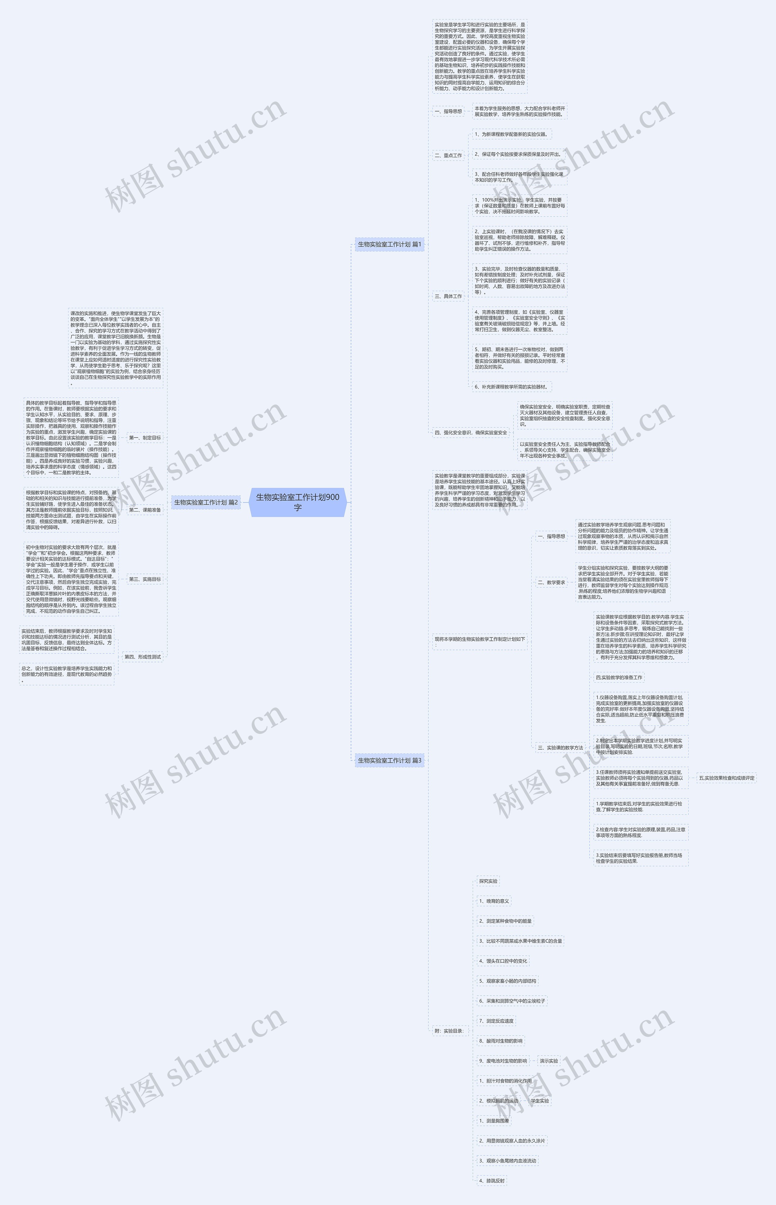 生物实验室工作计划900字思维导图