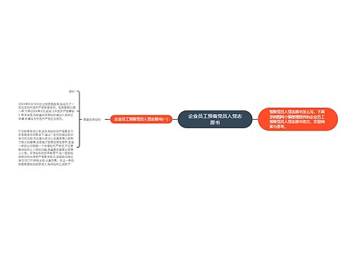 企业员工预备党员入党志愿书