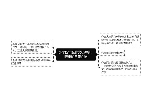 小学四年级作文650字：班里的自我介绍