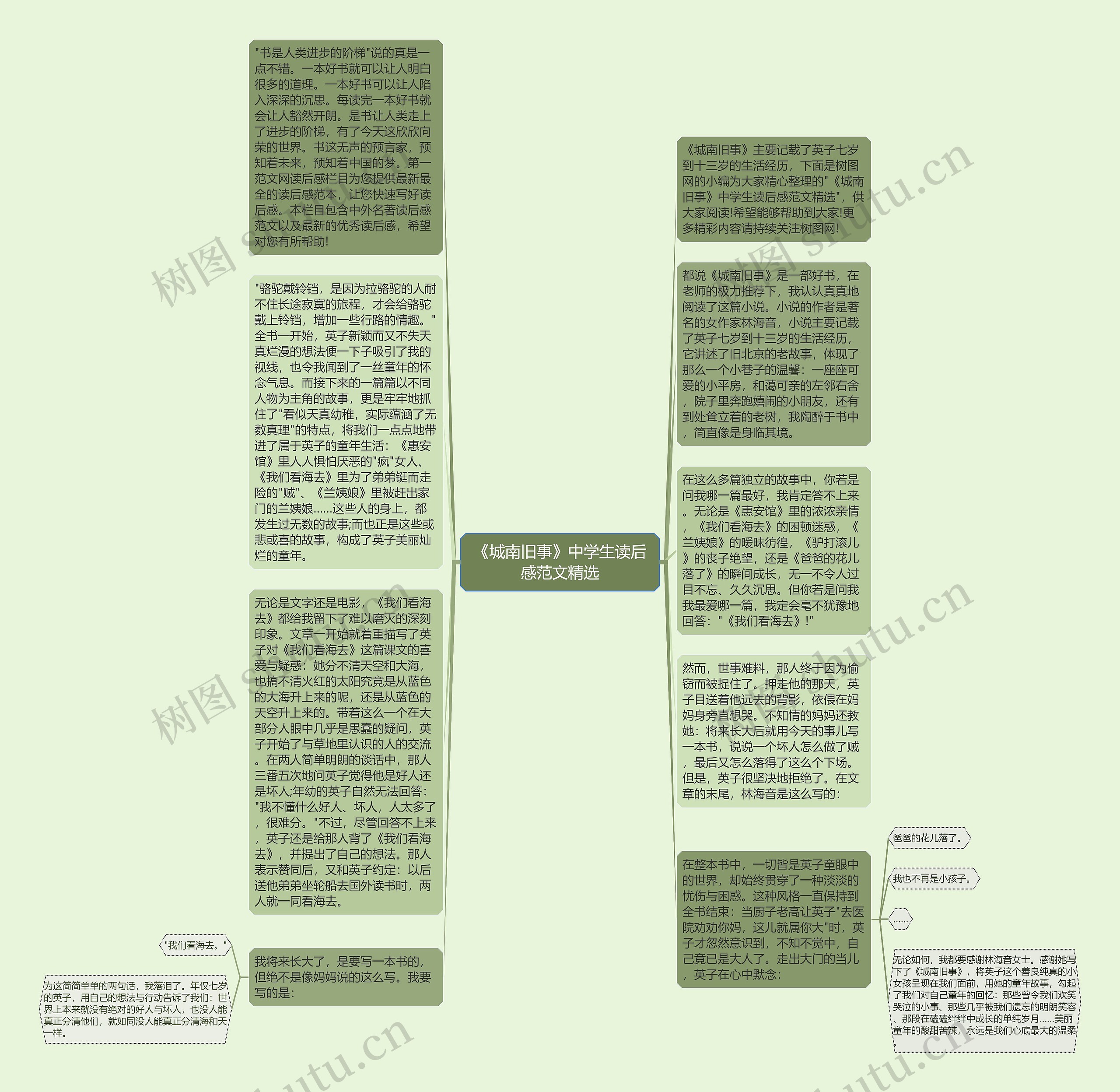 《城南旧事》中学生读后感范文精选思维导图