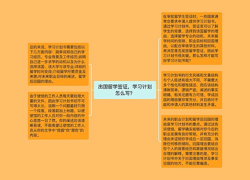 出国留学签证，学习计划怎么写？