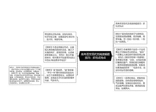 高考语文现代文阅读解题技巧：抓句式特点