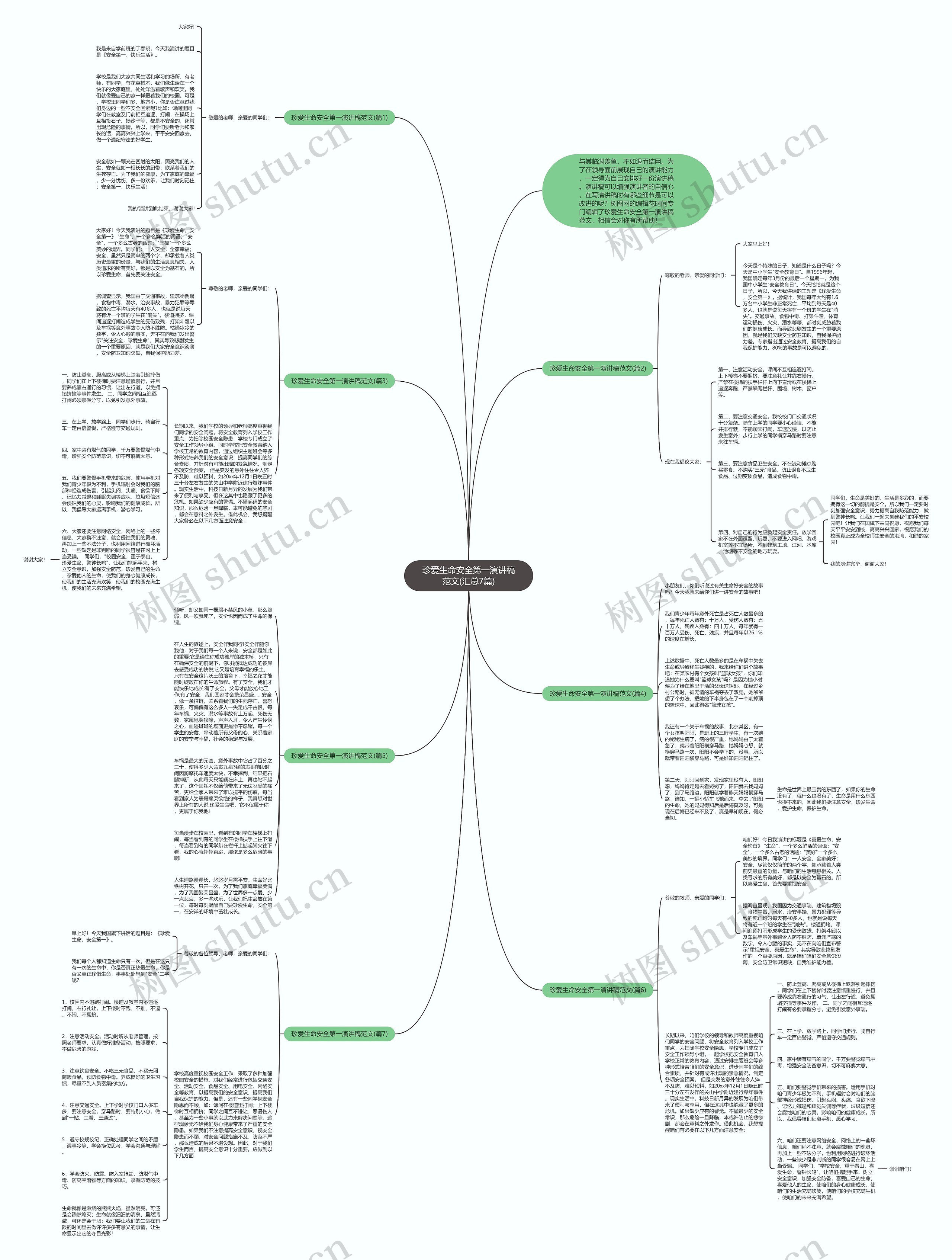 珍爱生命安全第一演讲稿范文(汇总7篇)思维导图