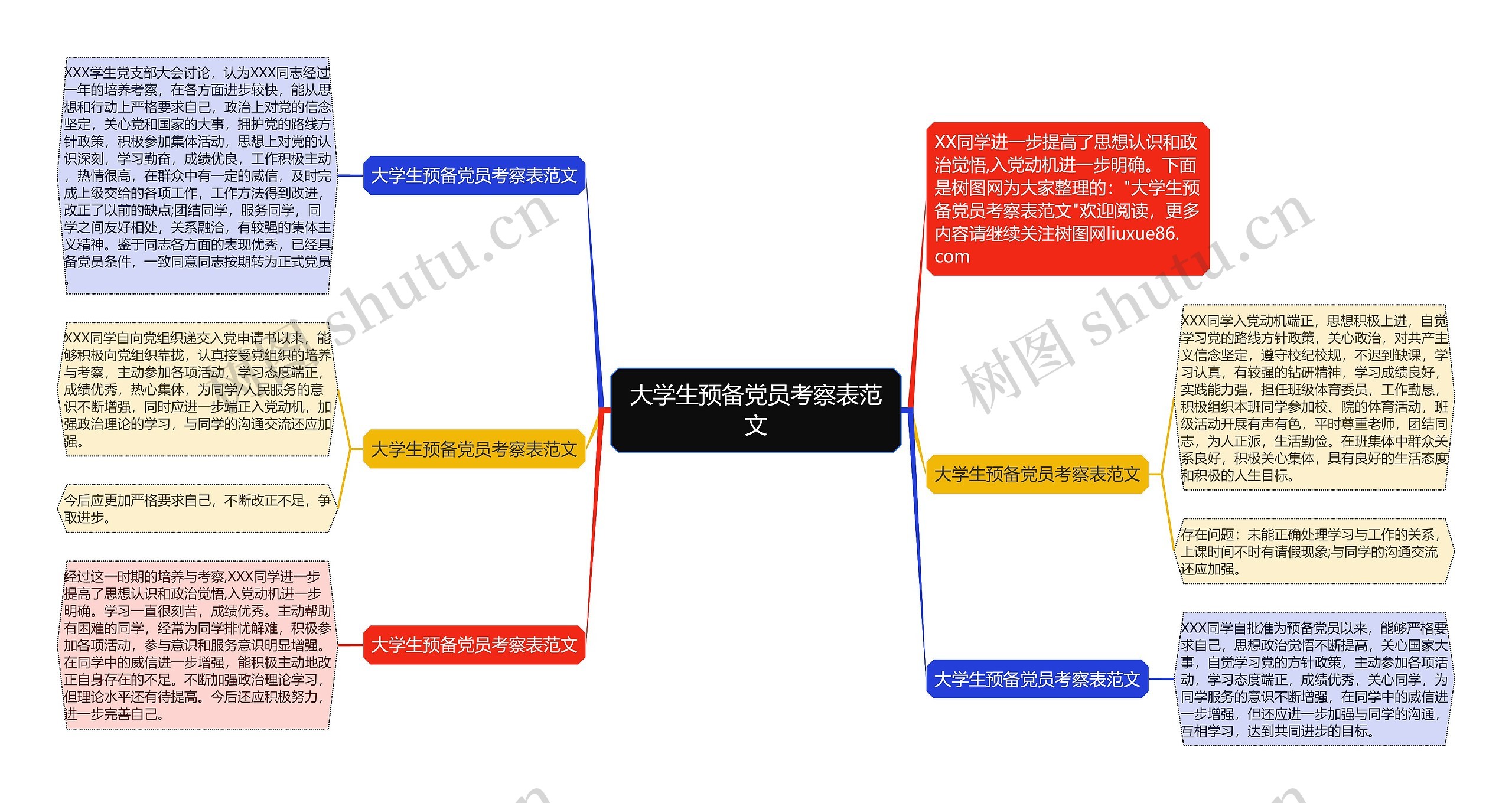 大学生预备党员考察表范文