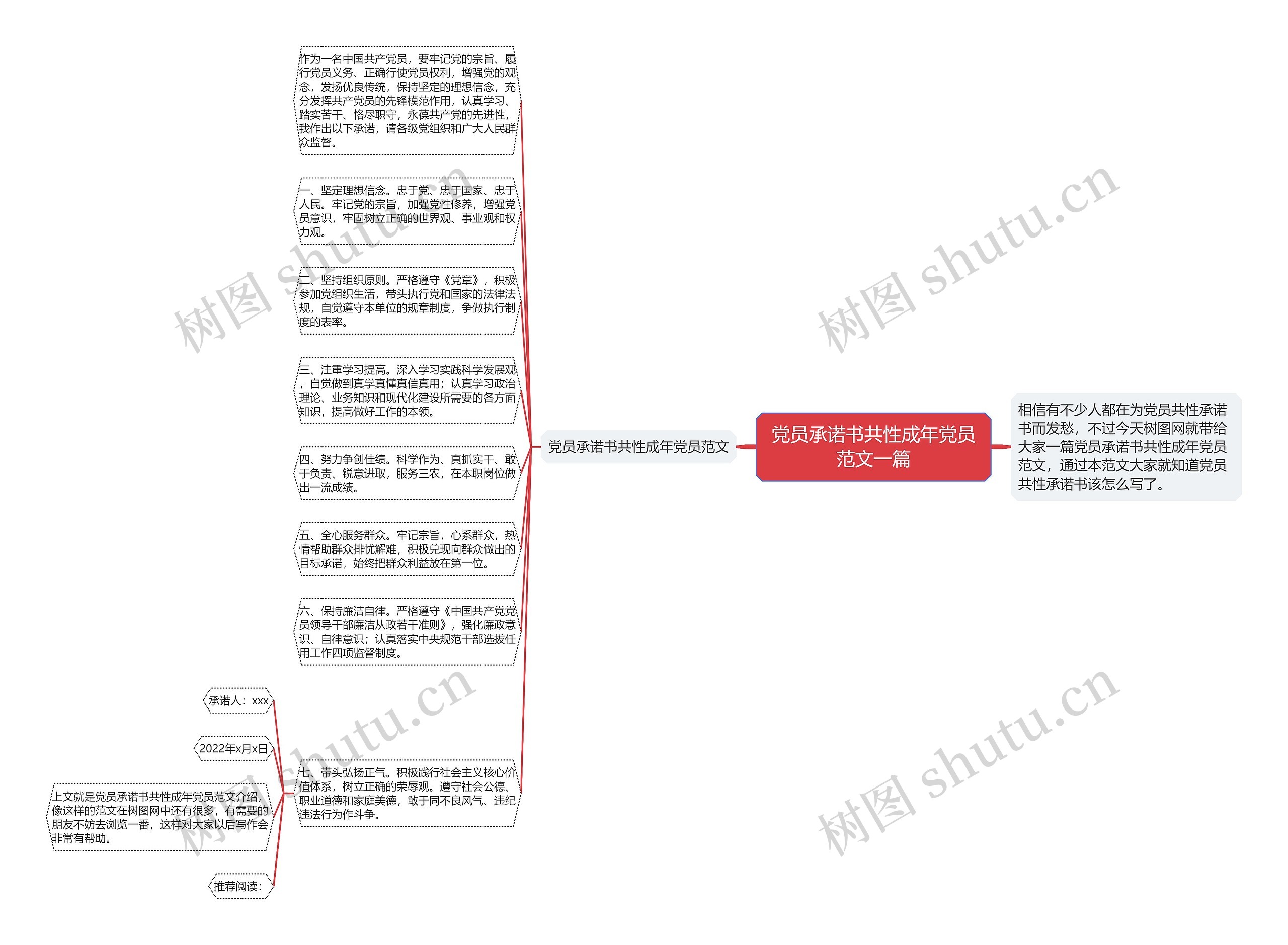 党员承诺书共性成年党员范文一篇