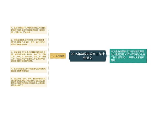 2015年学校办公室工作计划范文