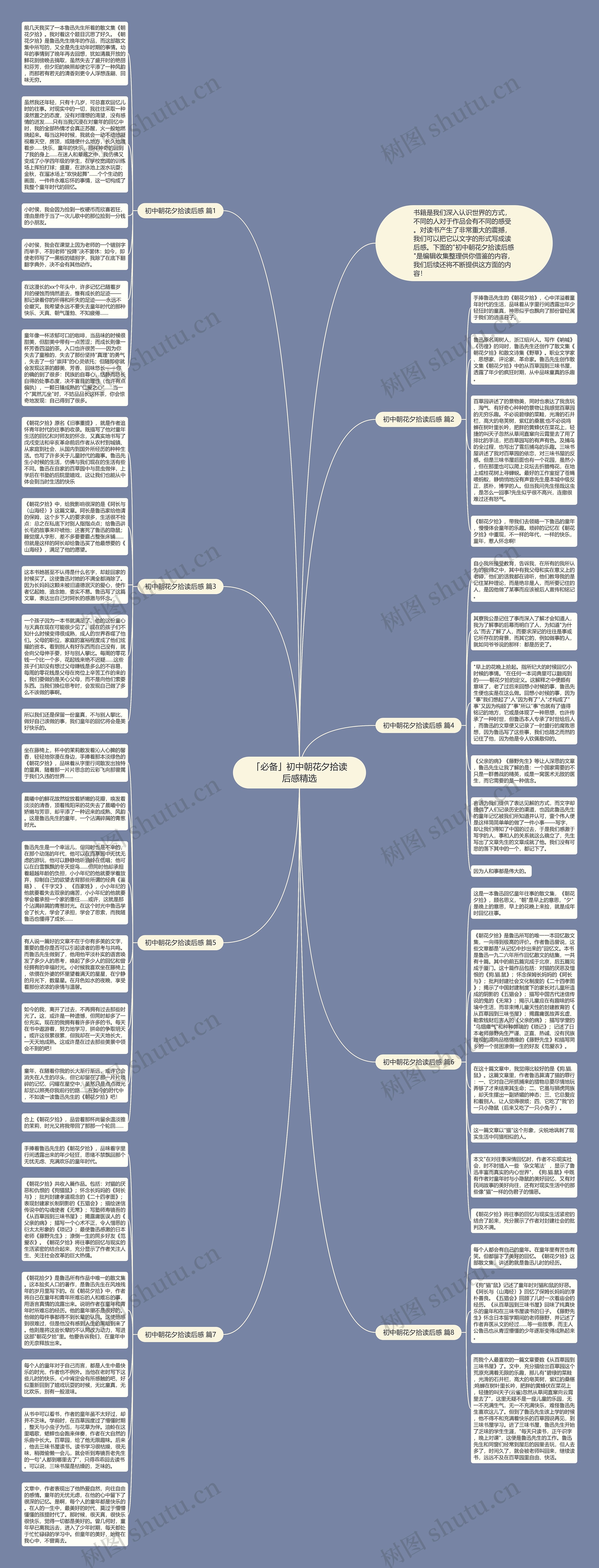 「必备」初中朝花夕拾读后感精选思维导图