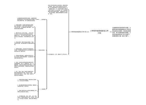 小学四年级班级安全工作计划