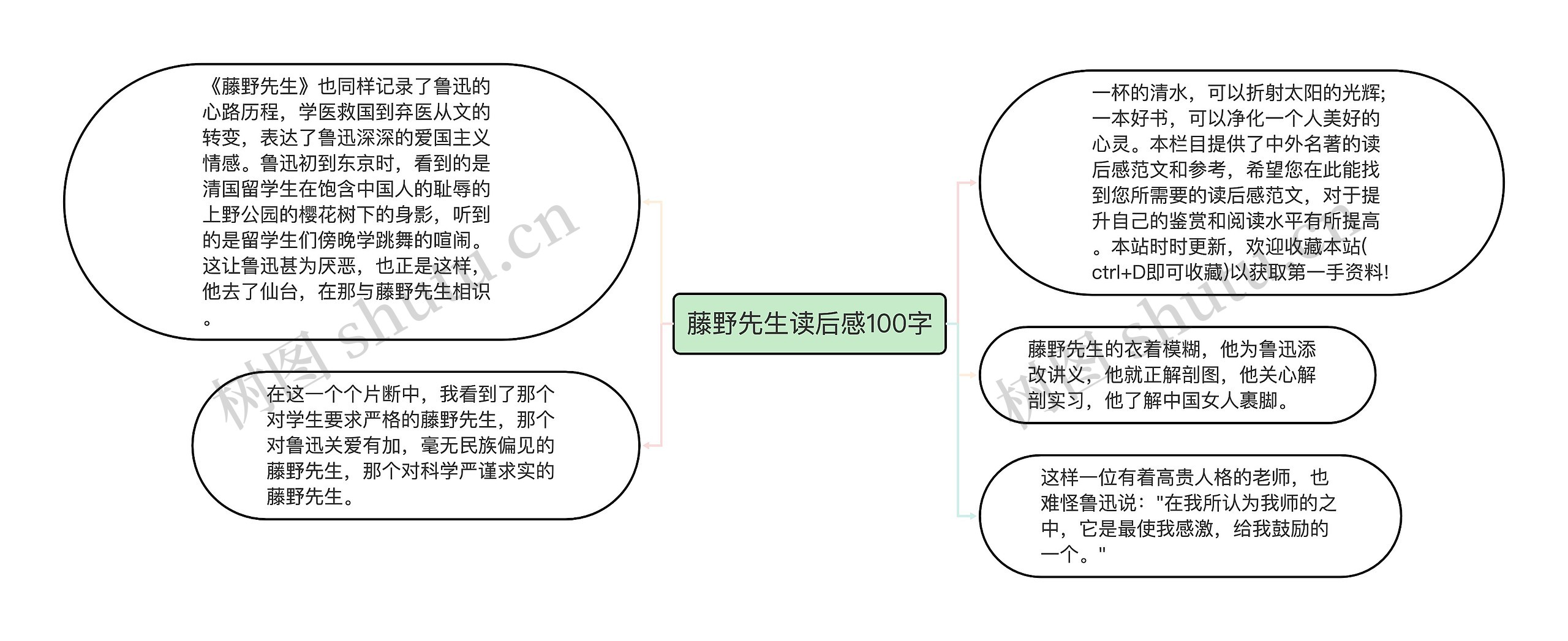 藤野先生读后感100字思维导图