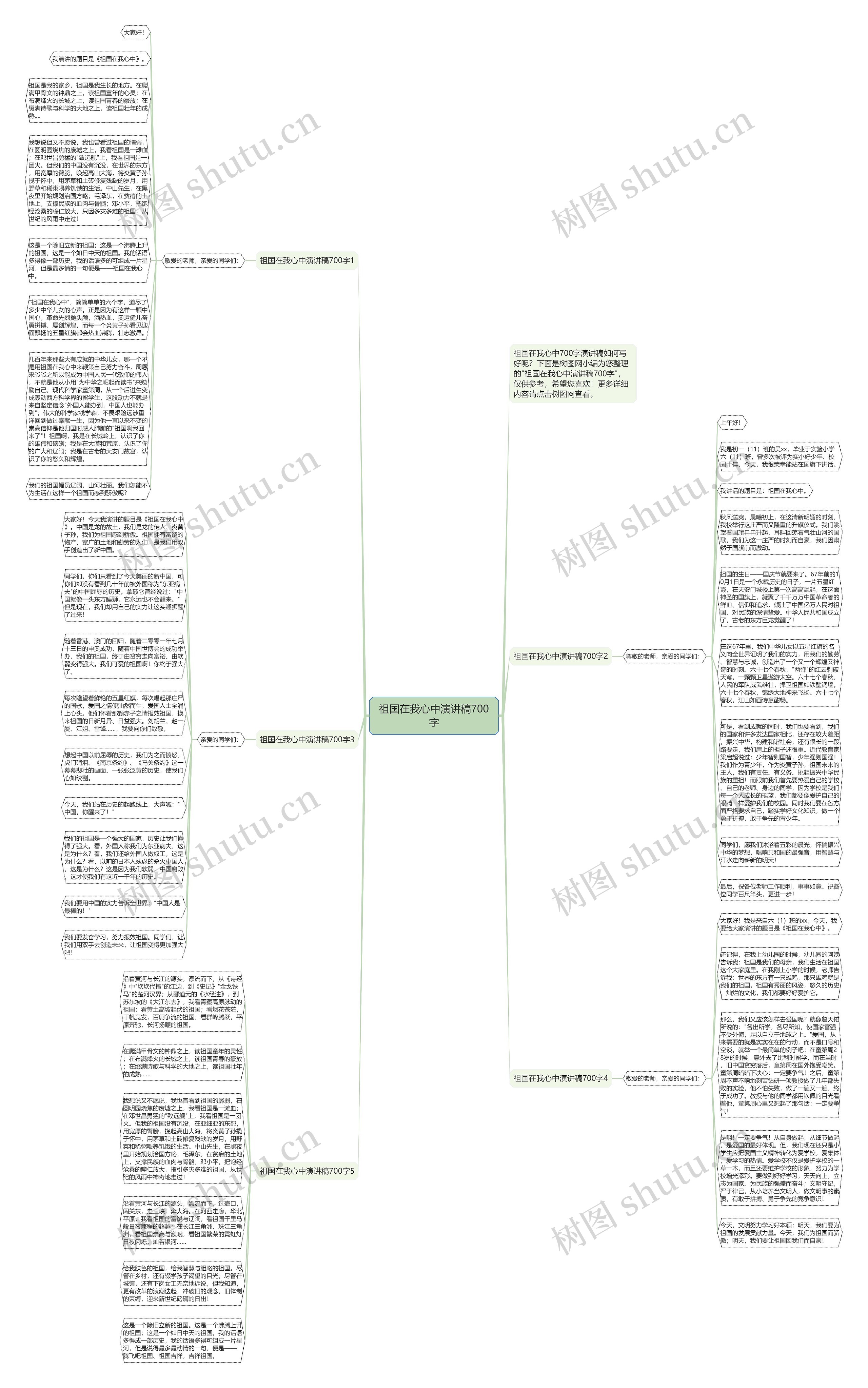 祖国在我心中演讲稿700字思维导图