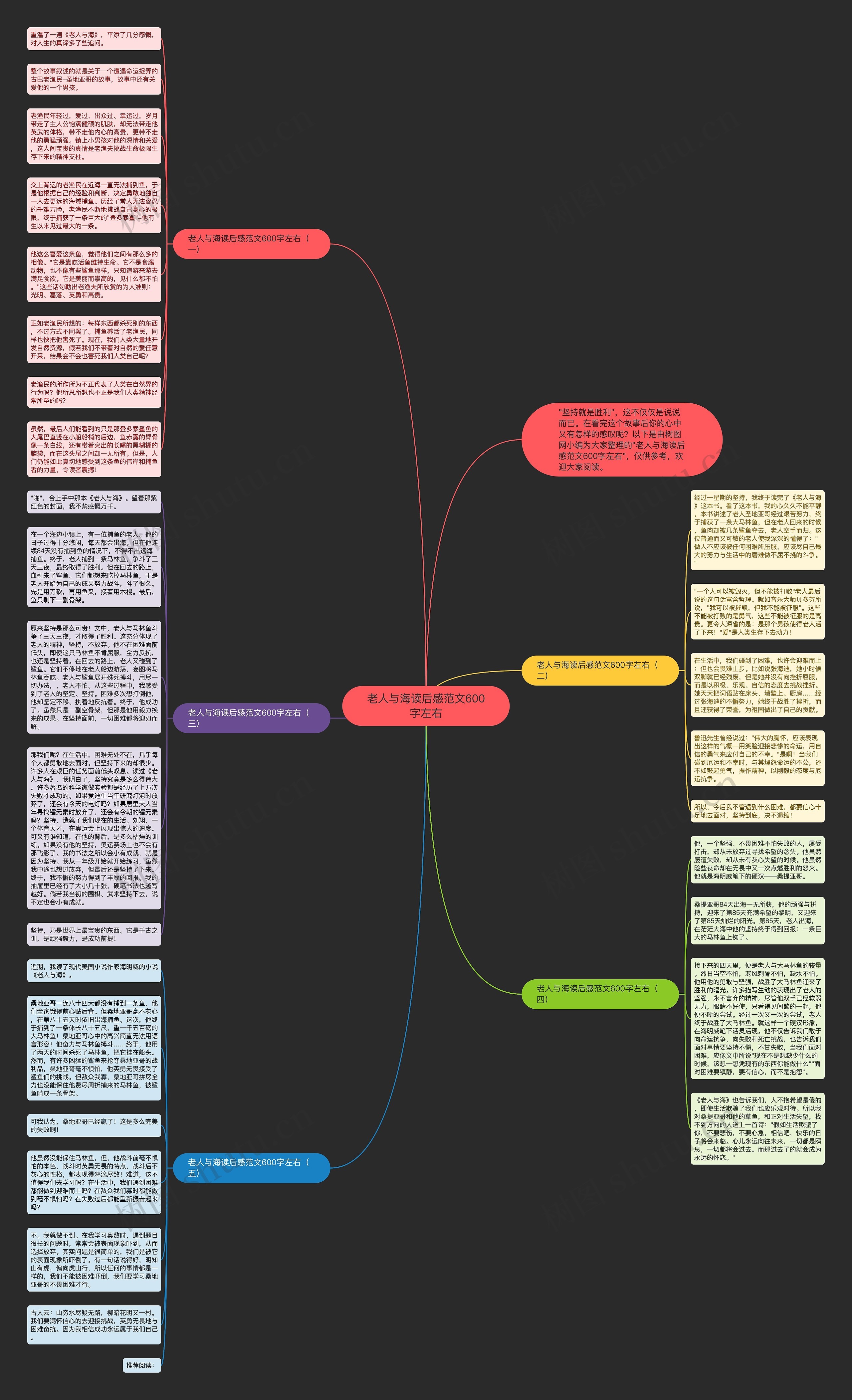 老人与海读后感范文600字左右思维导图