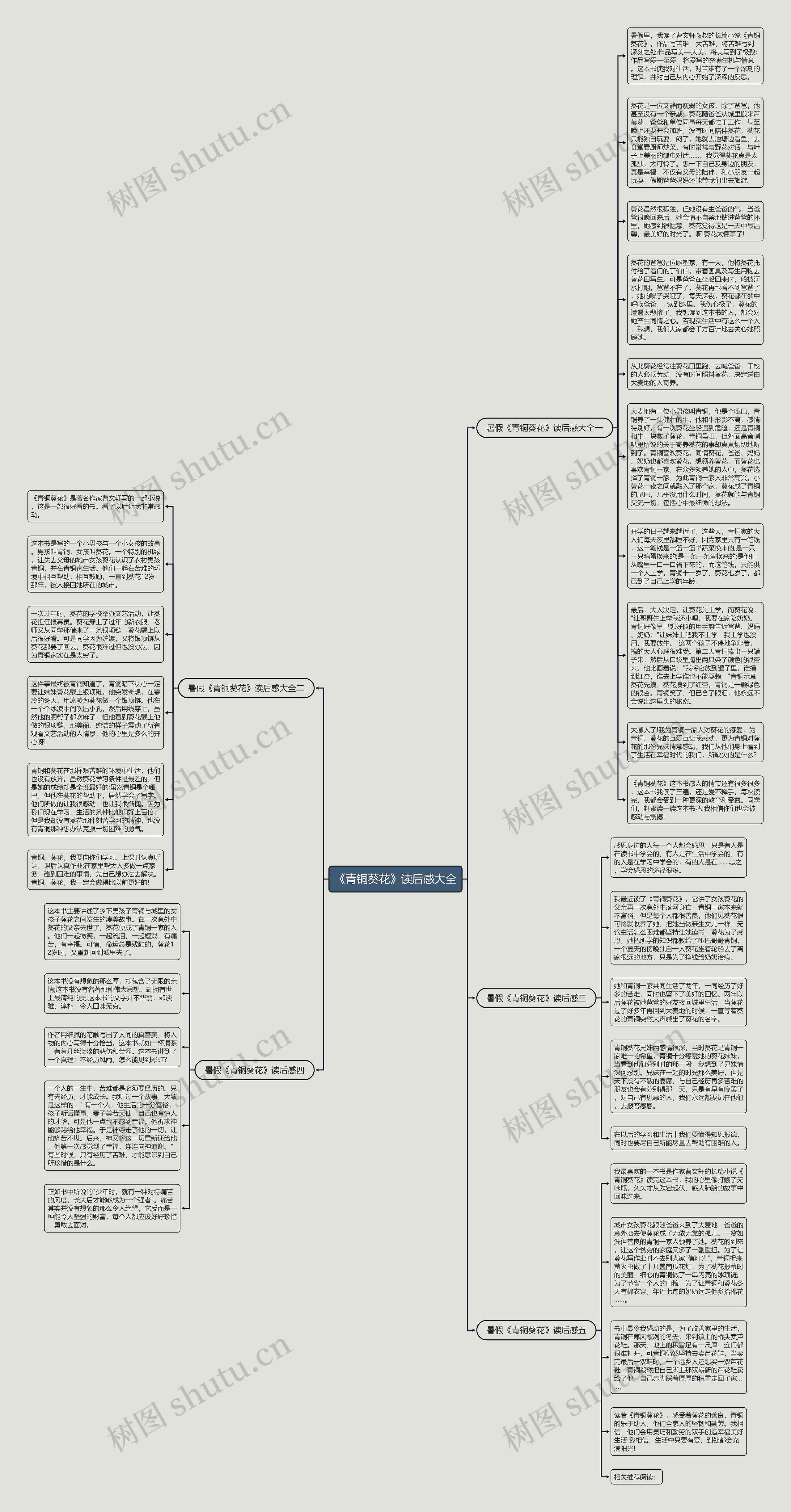 《青铜葵花》读后感大全思维导图