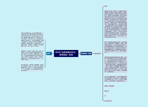 2016广东高考满分作文：致母亲的一封信