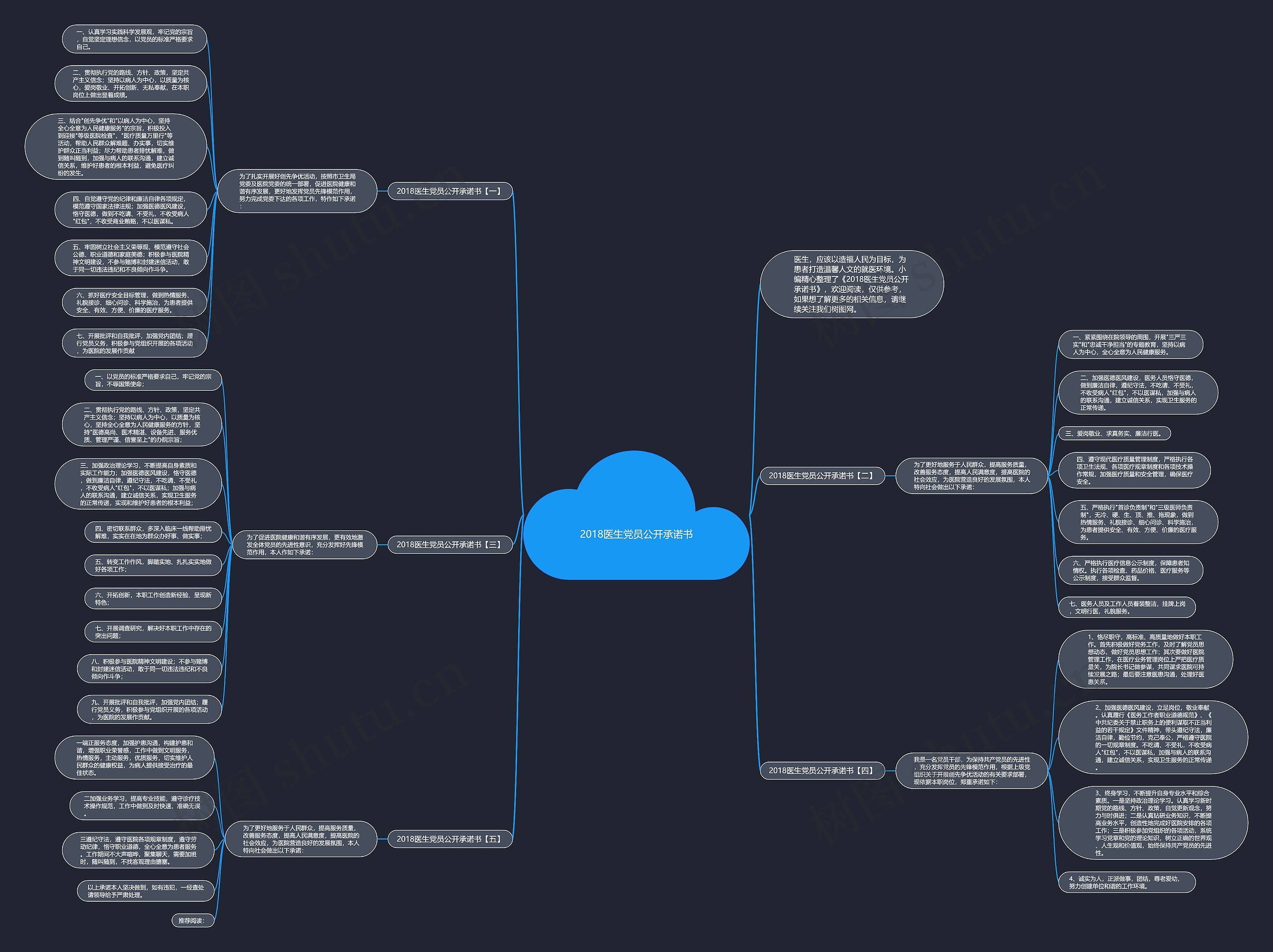 2018医生党员公开承诺书思维导图