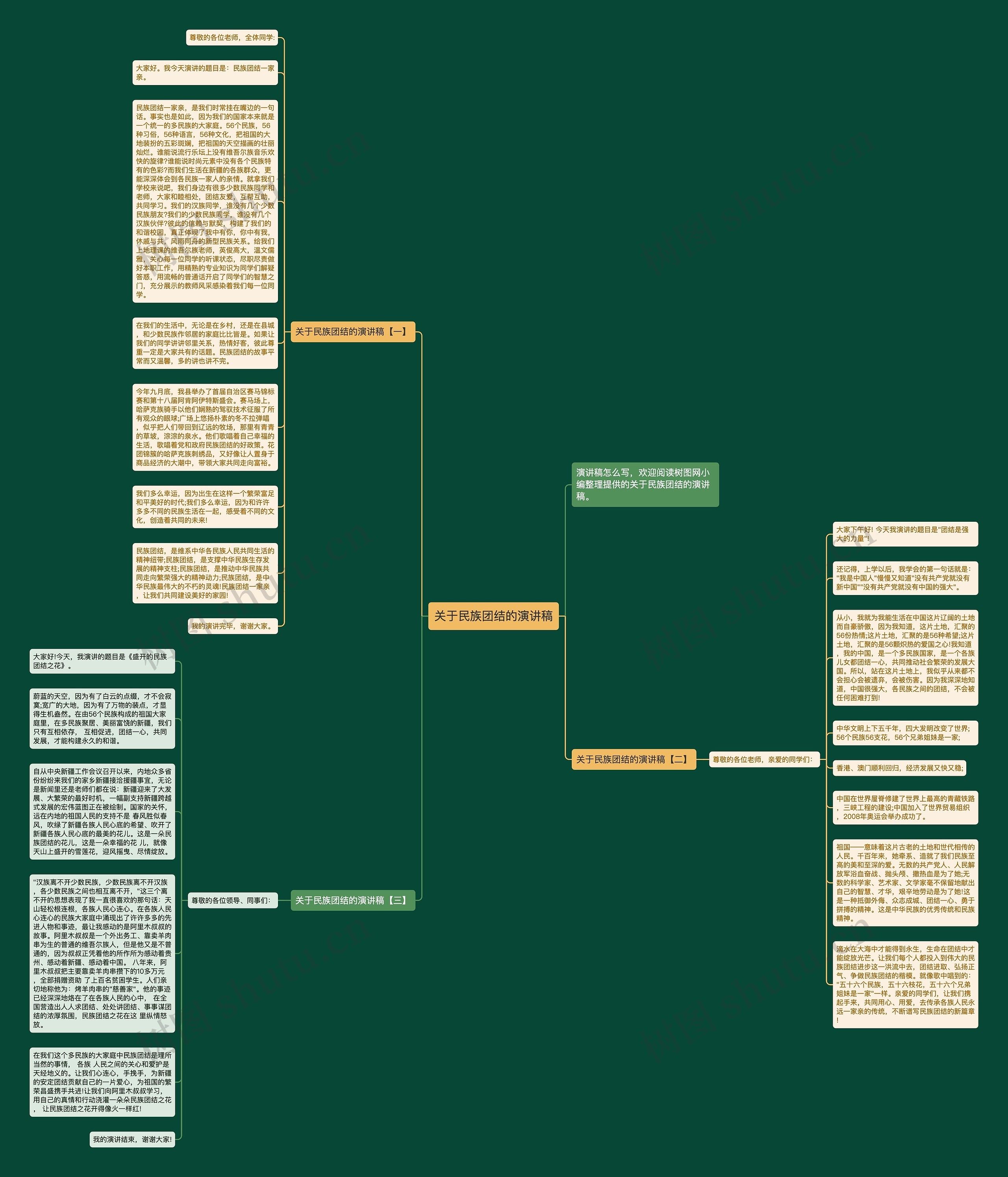 关于民族团结的演讲稿思维导图