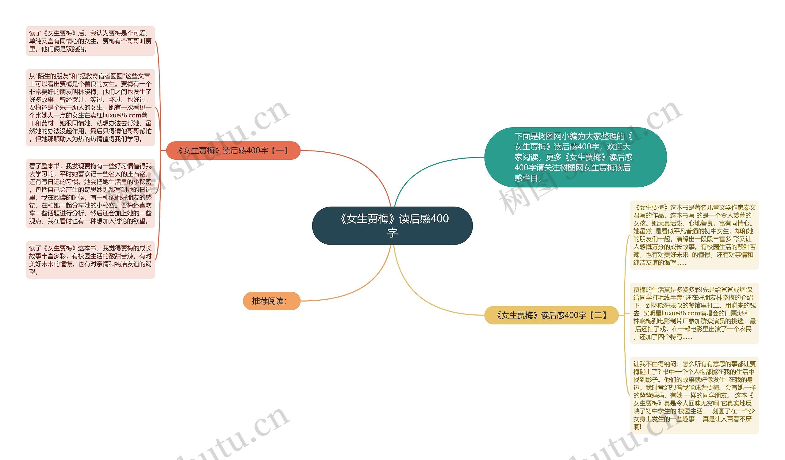 《女生贾梅》读后感400字思维导图