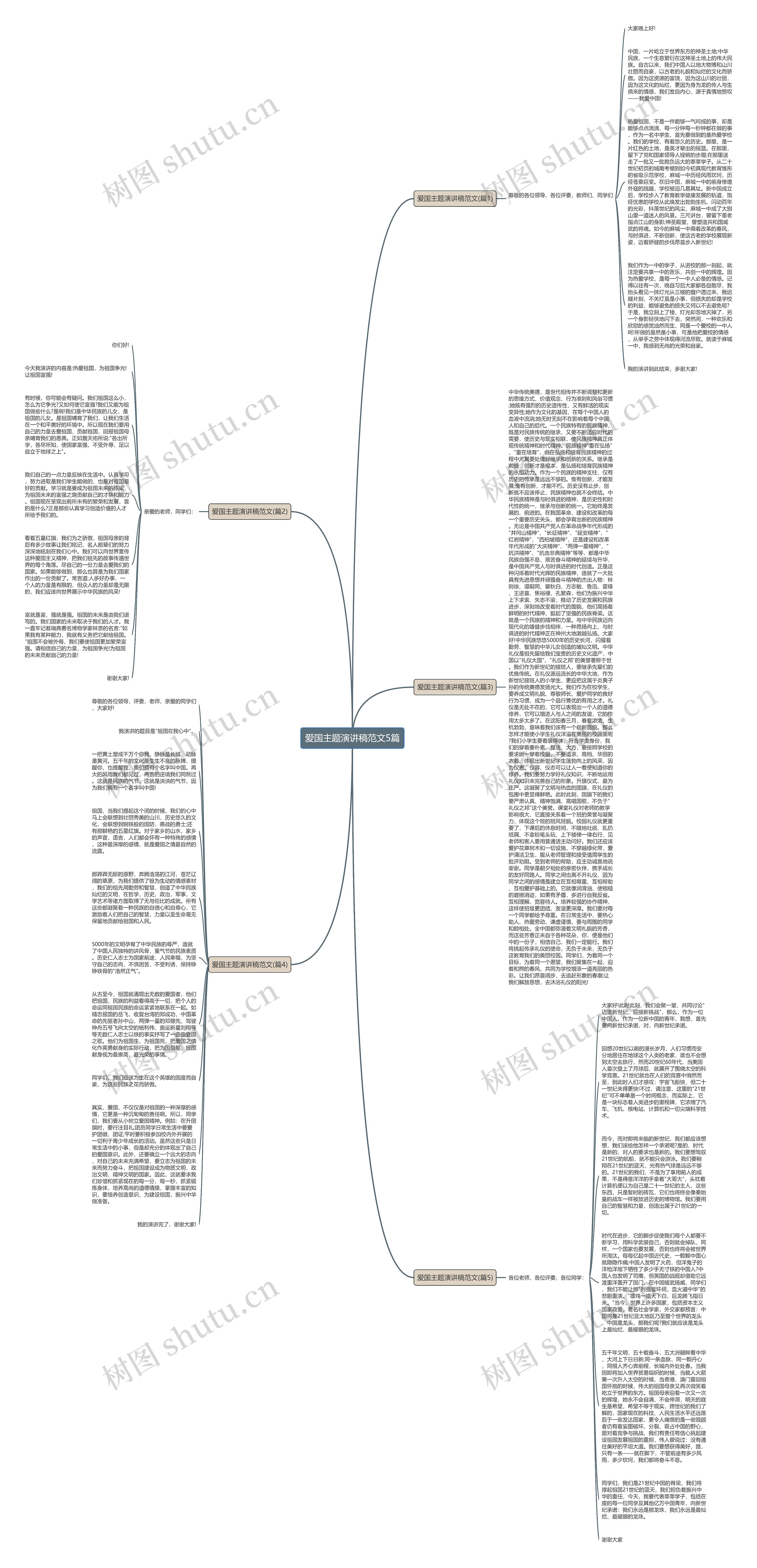 爱国主题演讲稿范文5篇思维导图