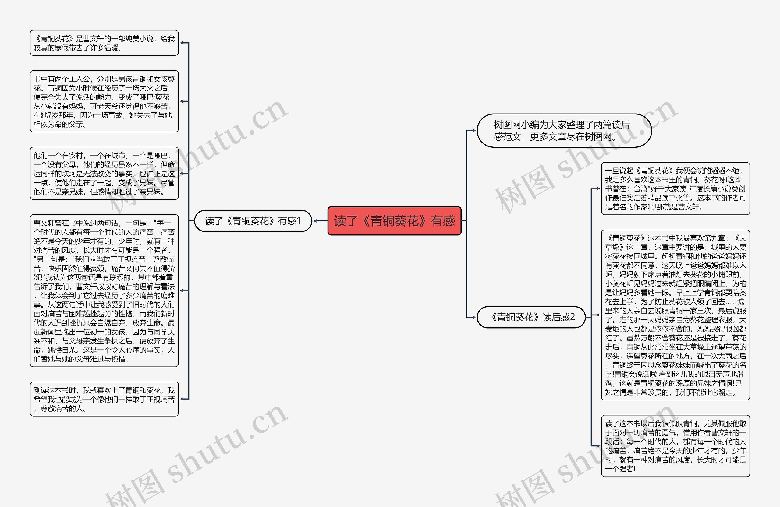 读了《青铜葵花》有感思维导图