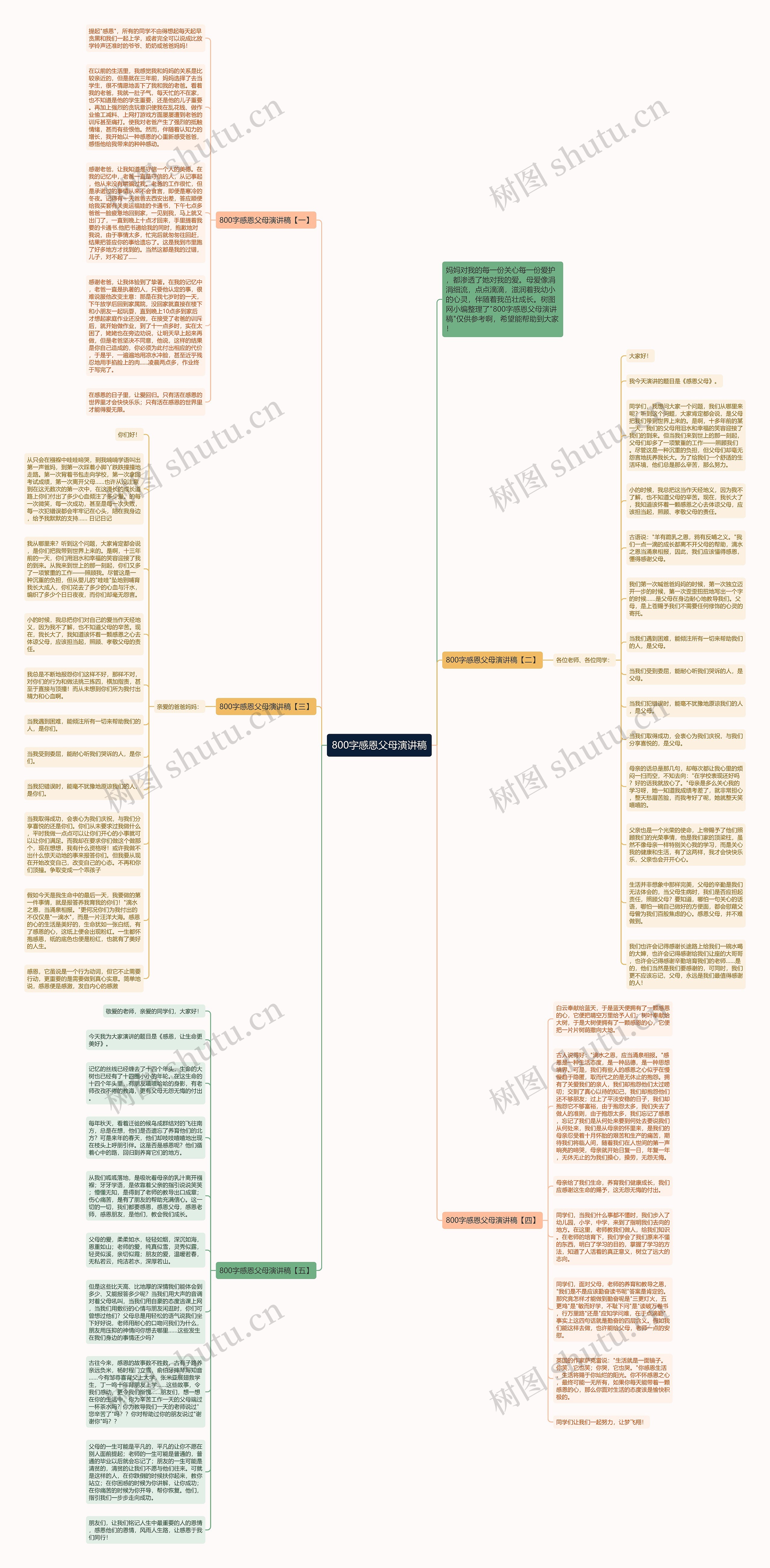 800字感恩父母演讲稿思维导图