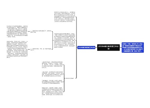 2018年银行财务部工作计划