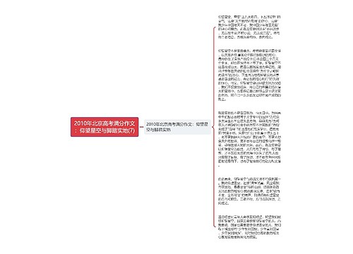 2010年北京高考满分作文：仰望星空与脚踏实地(7)