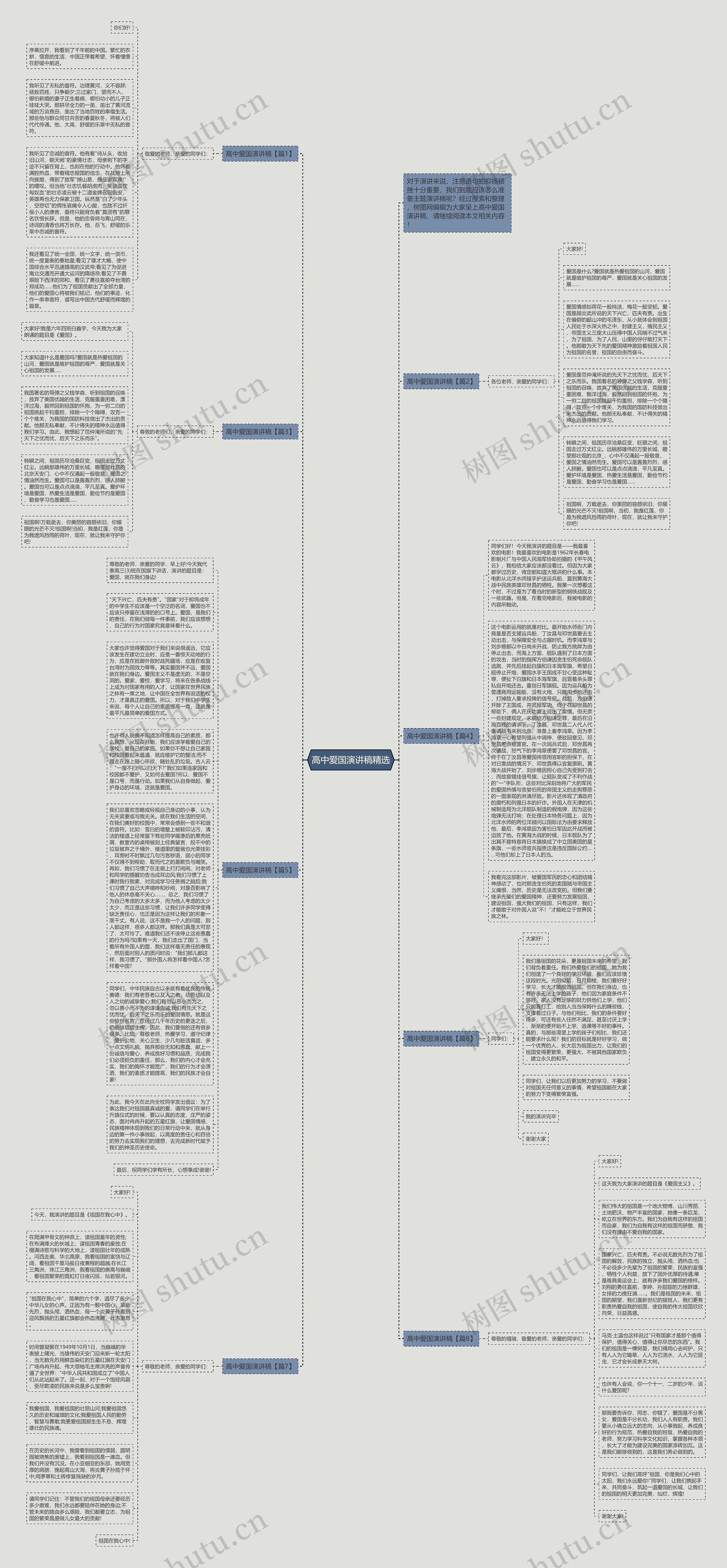 高中爱国演讲稿精选思维导图