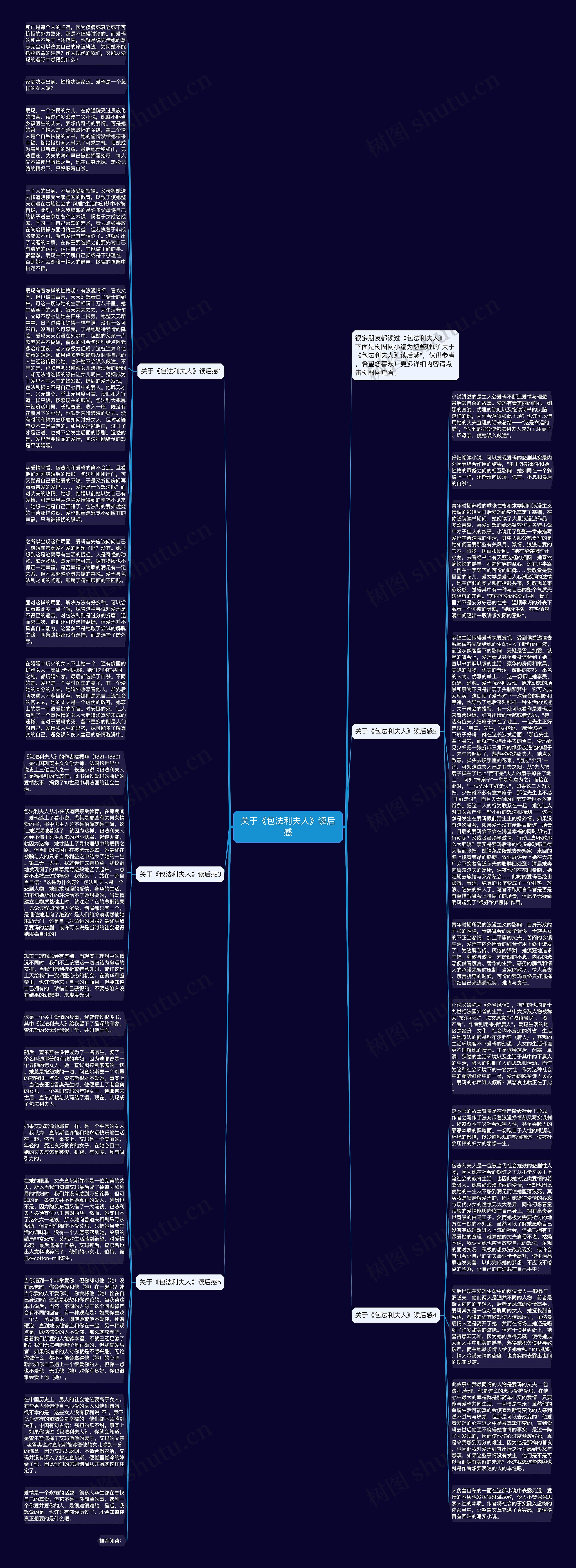 关于《包法利夫人》读后感思维导图