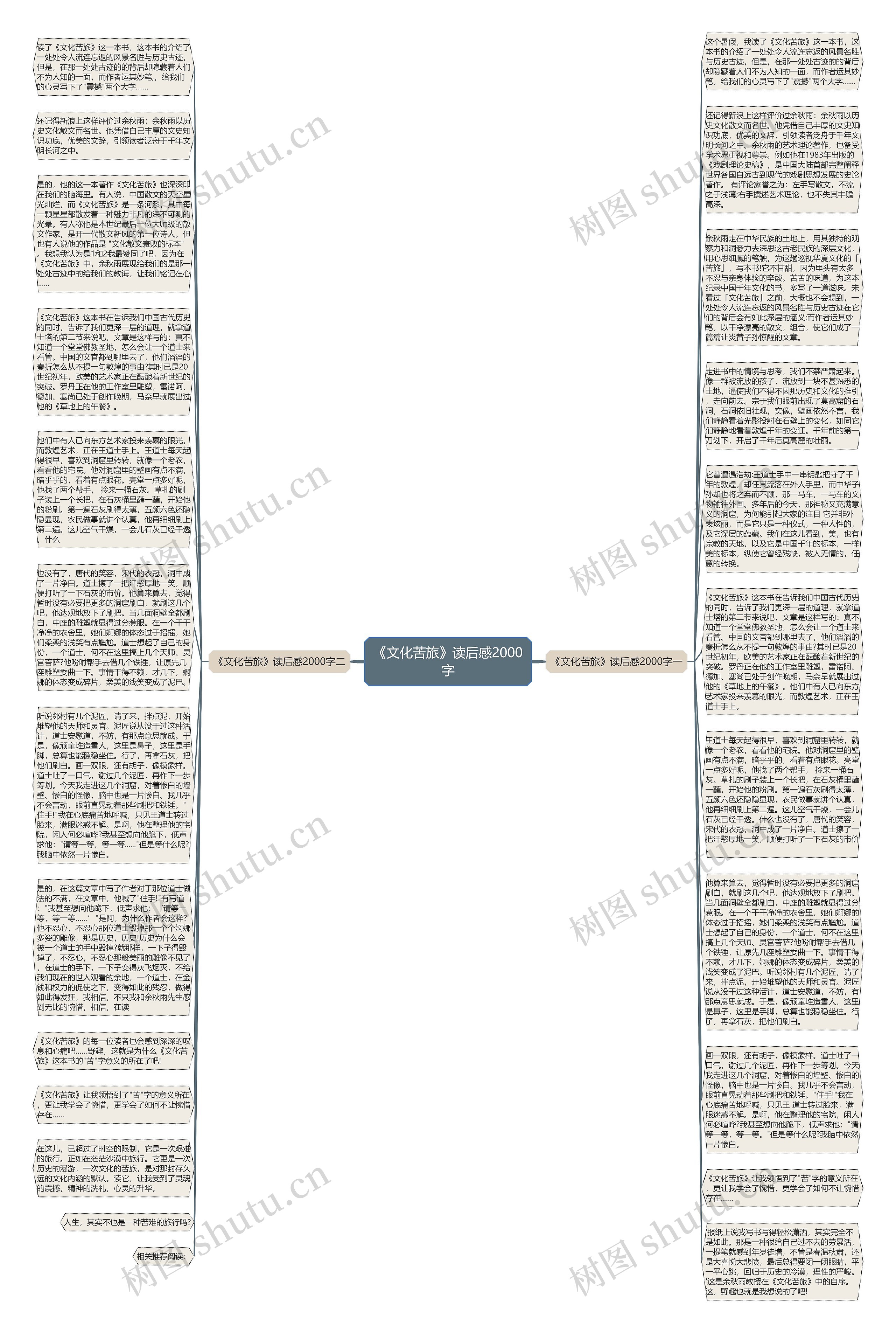 《文化苦旅》读后感2000字思维导图
