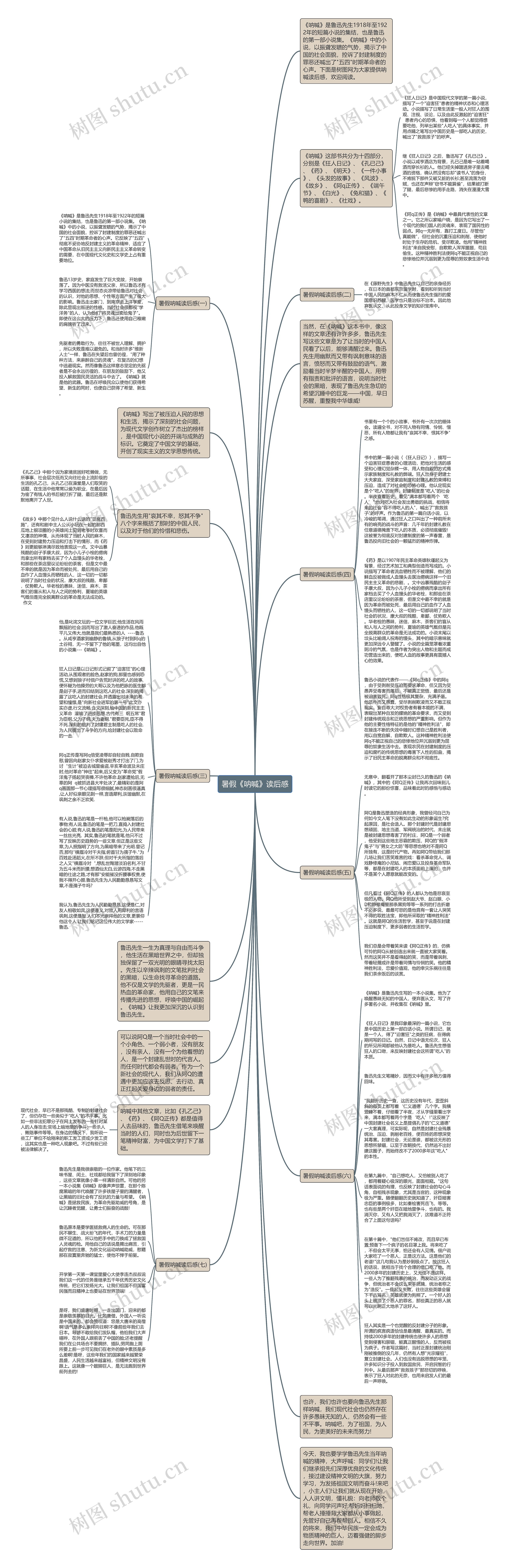 暑假《呐喊》读后感思维导图