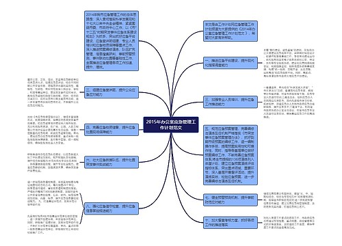 2015年办公室应急管理工作计划范文