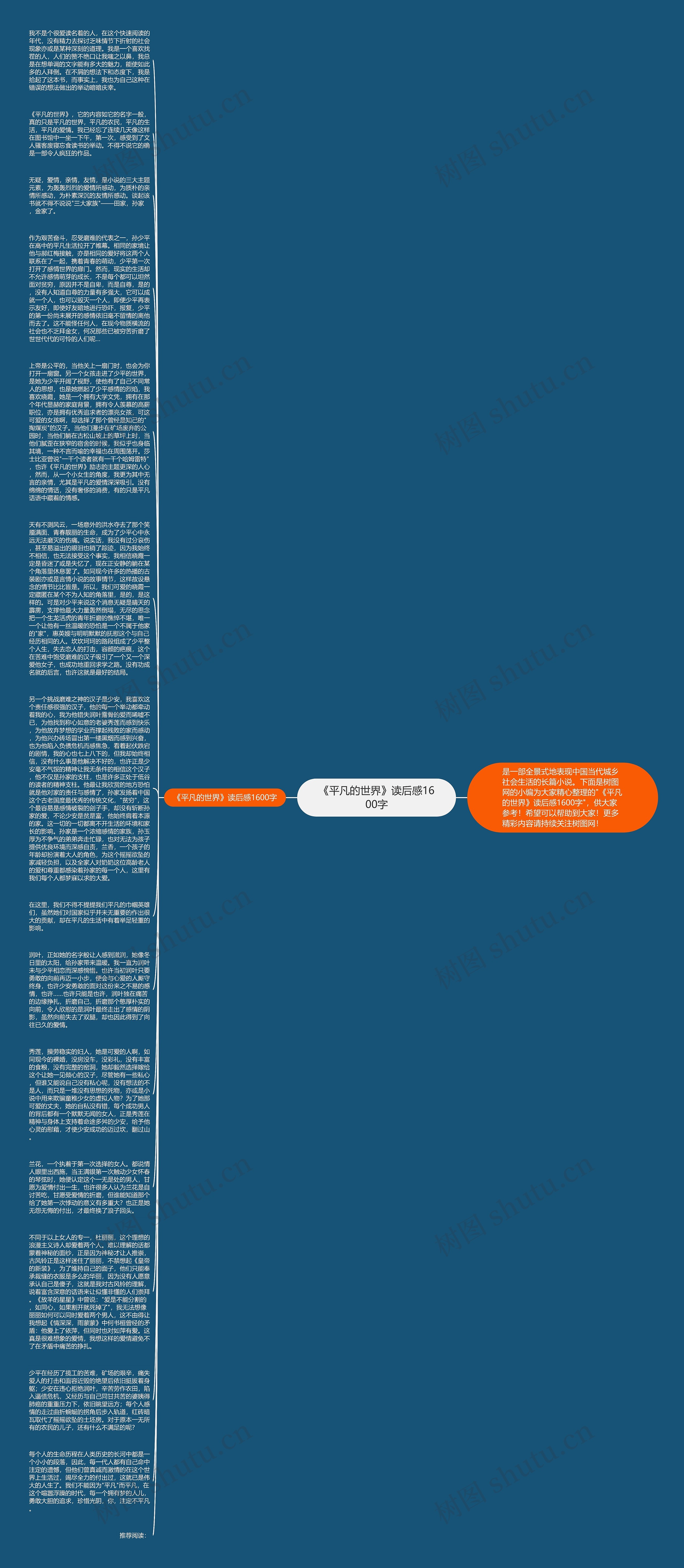 《平凡的世界》读后感1600字思维导图