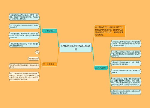 5月幼儿园体育活动工作计划