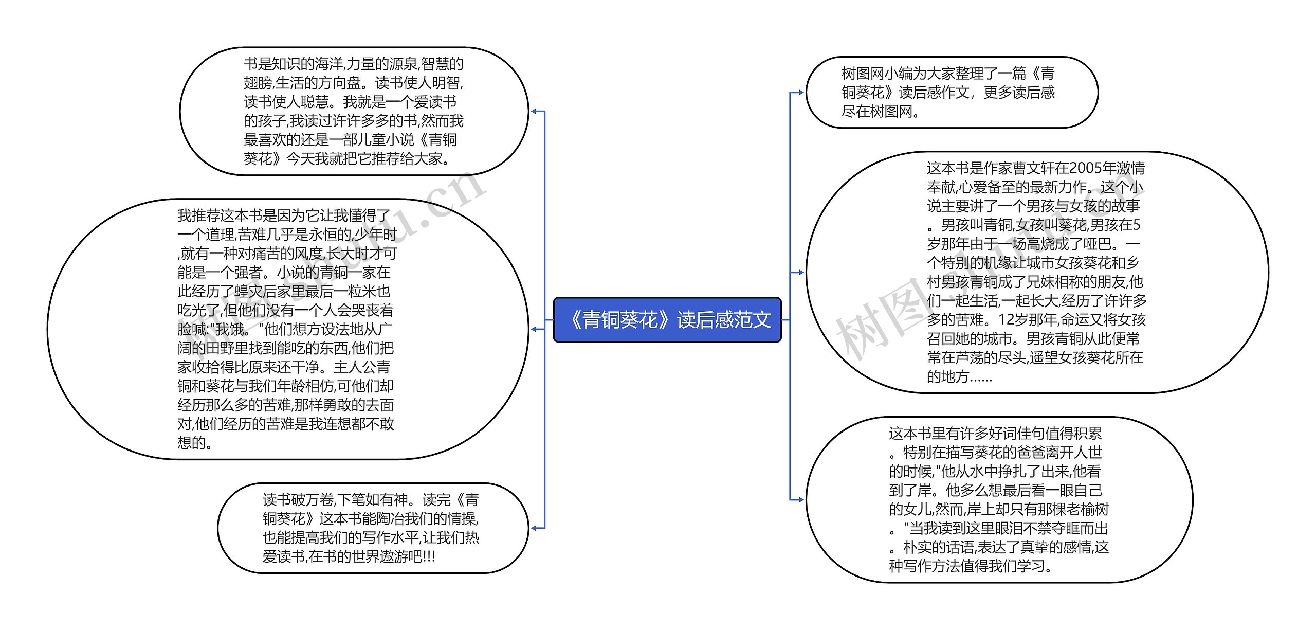 《青铜葵花》读后感范文思维导图