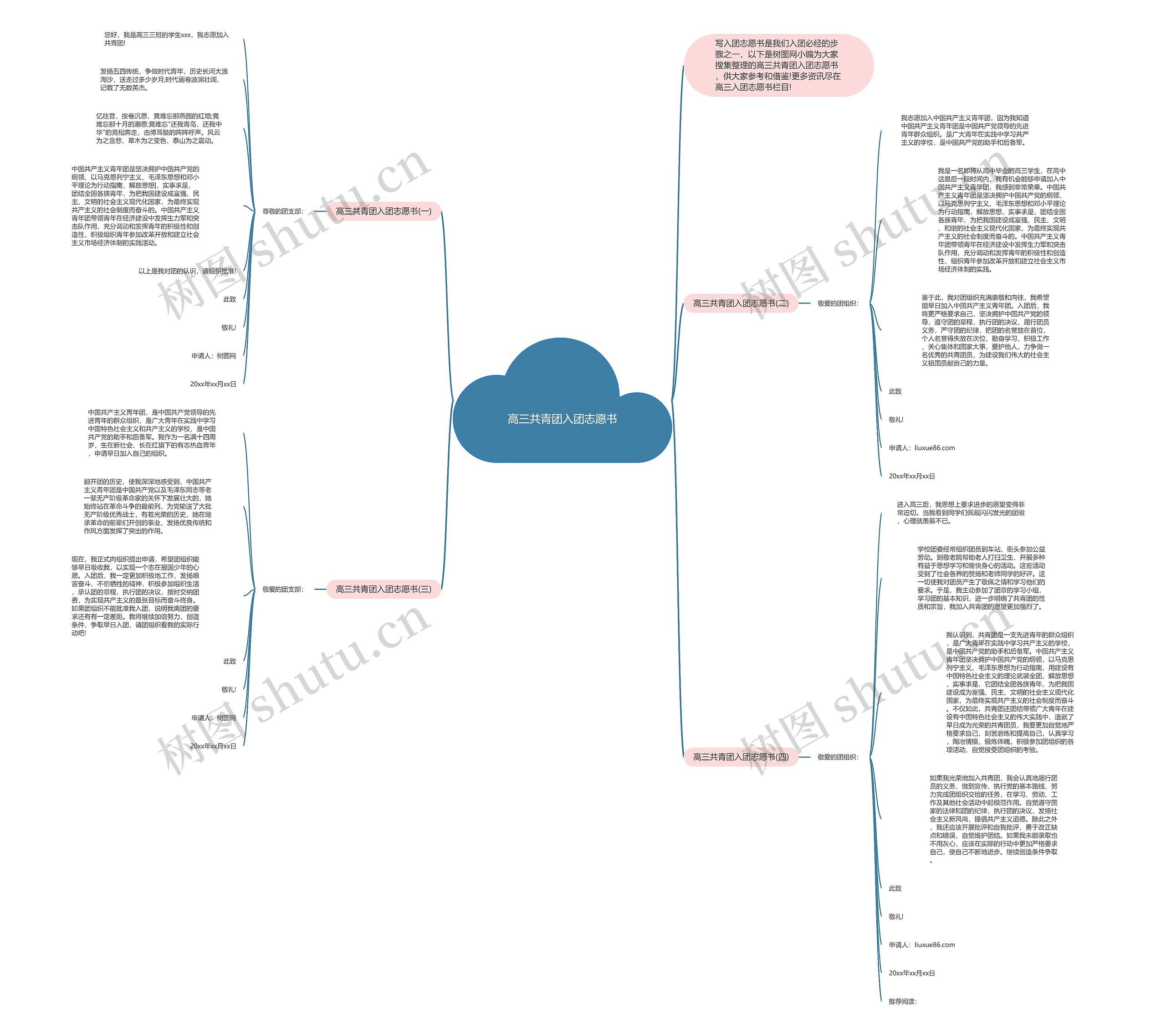 高三共青团入团志愿书思维导图