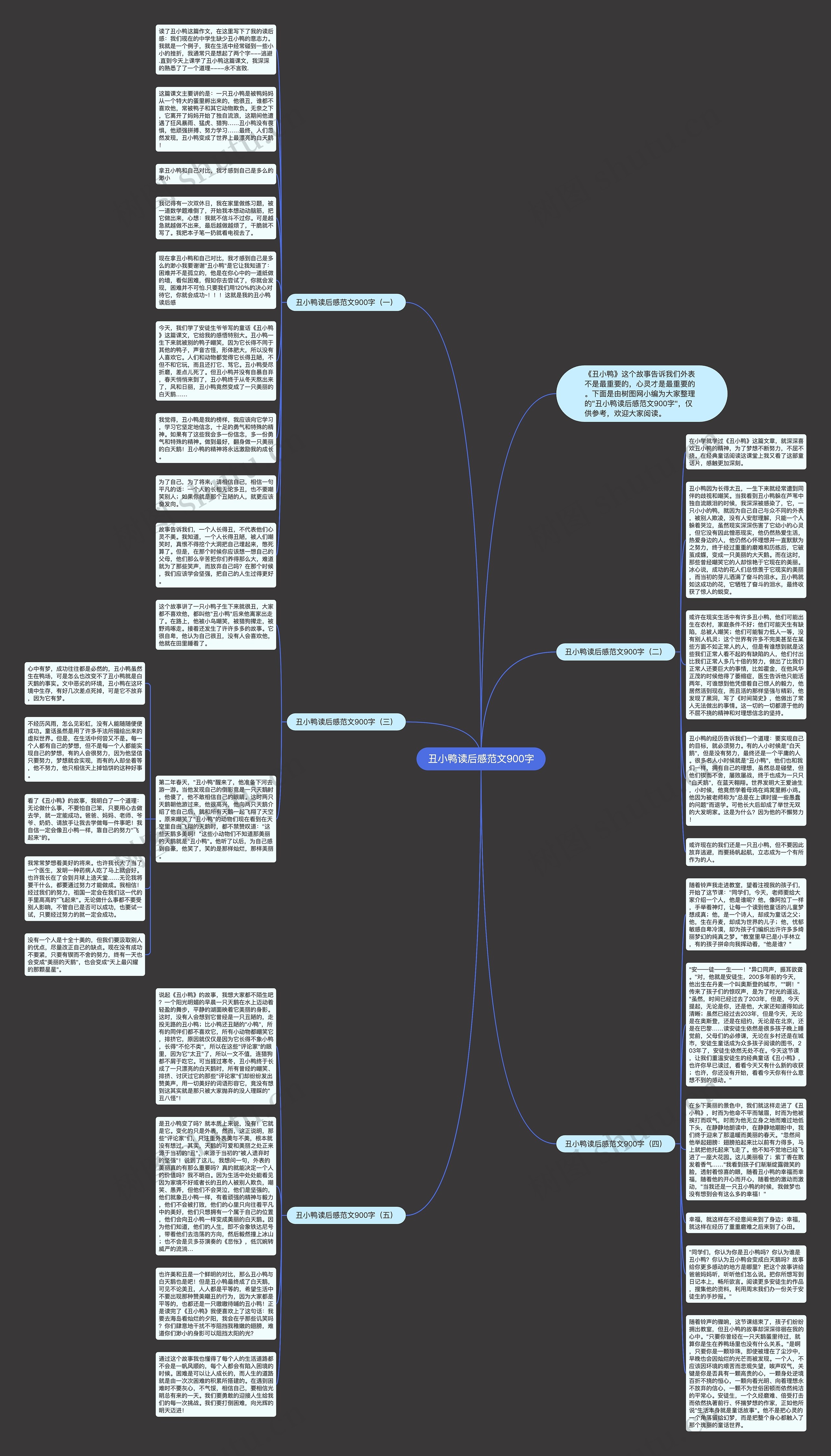 丑小鸭读后感范文900字思维导图