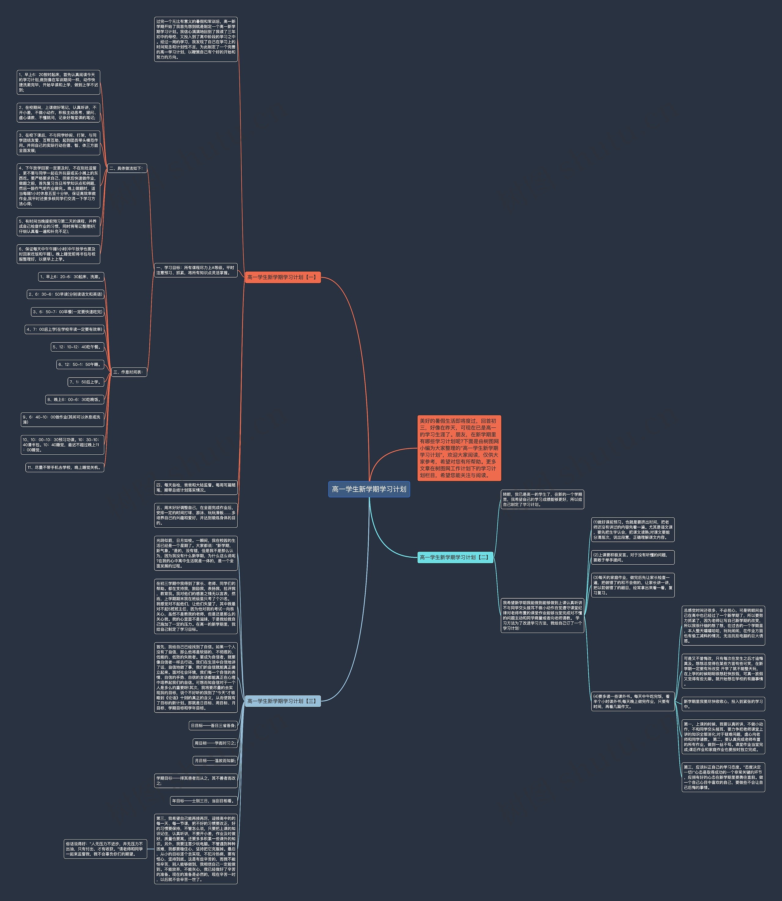 高一学生新学期学习计划