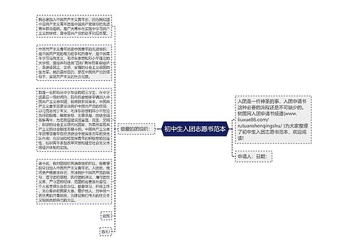 初中生入团志愿书范本