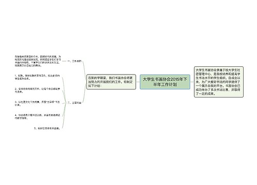 大学生书画协会2015年下半年工作计划