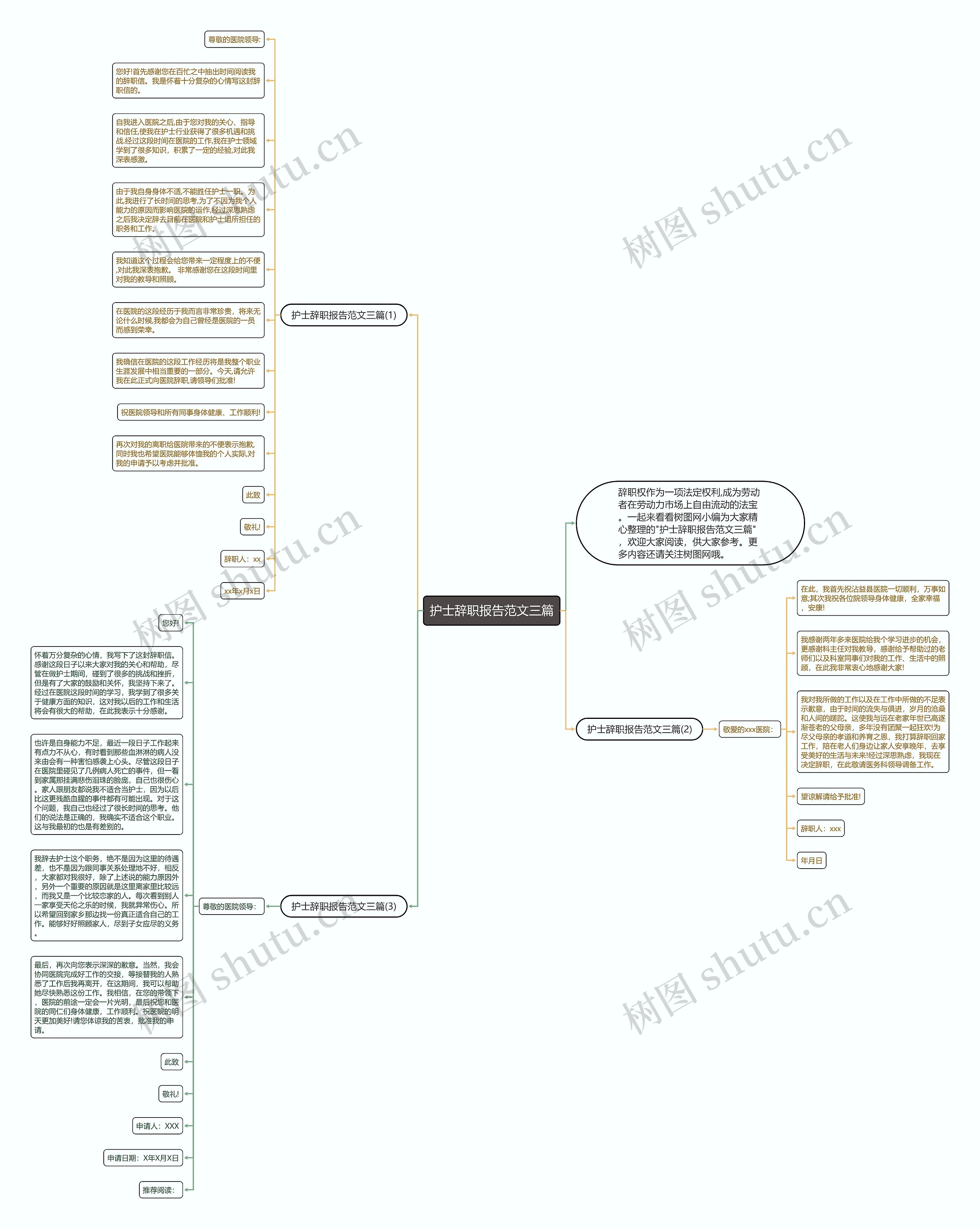 护士辞职报告范文三篇思维导图