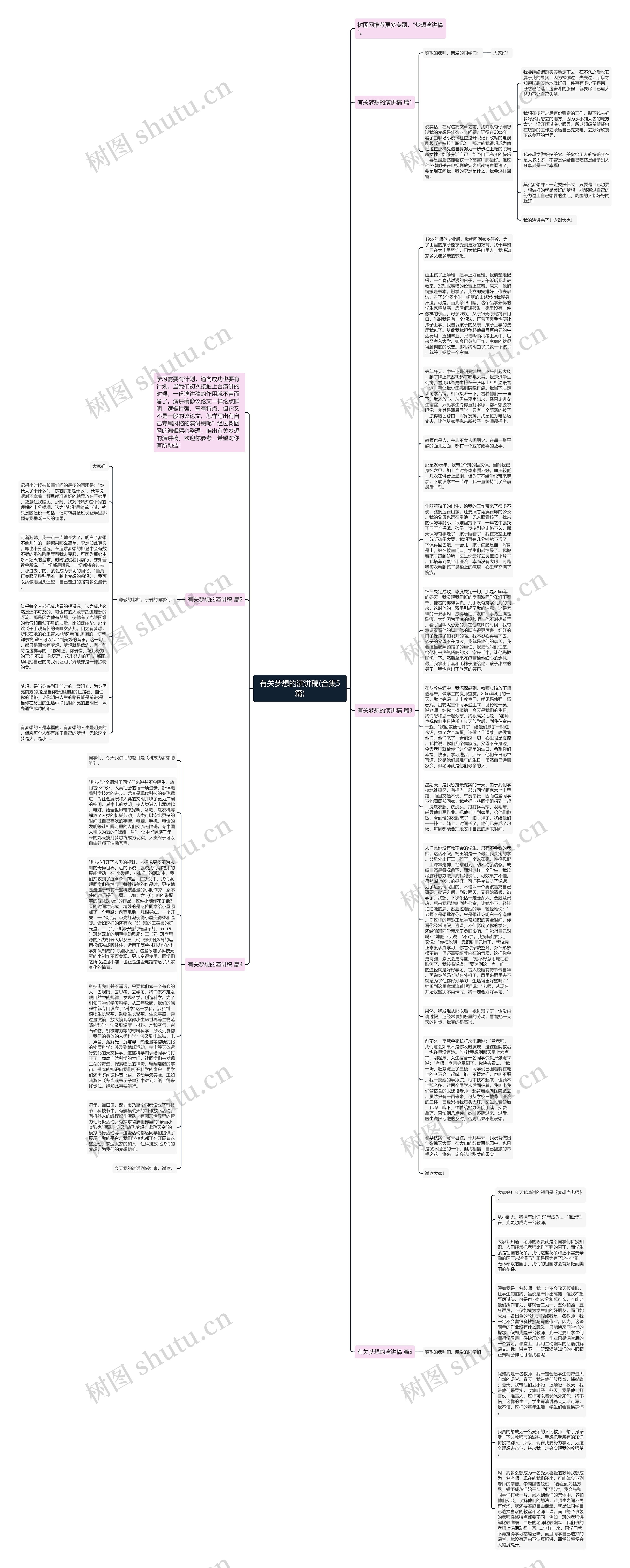 有关梦想的演讲稿(合集5篇)思维导图