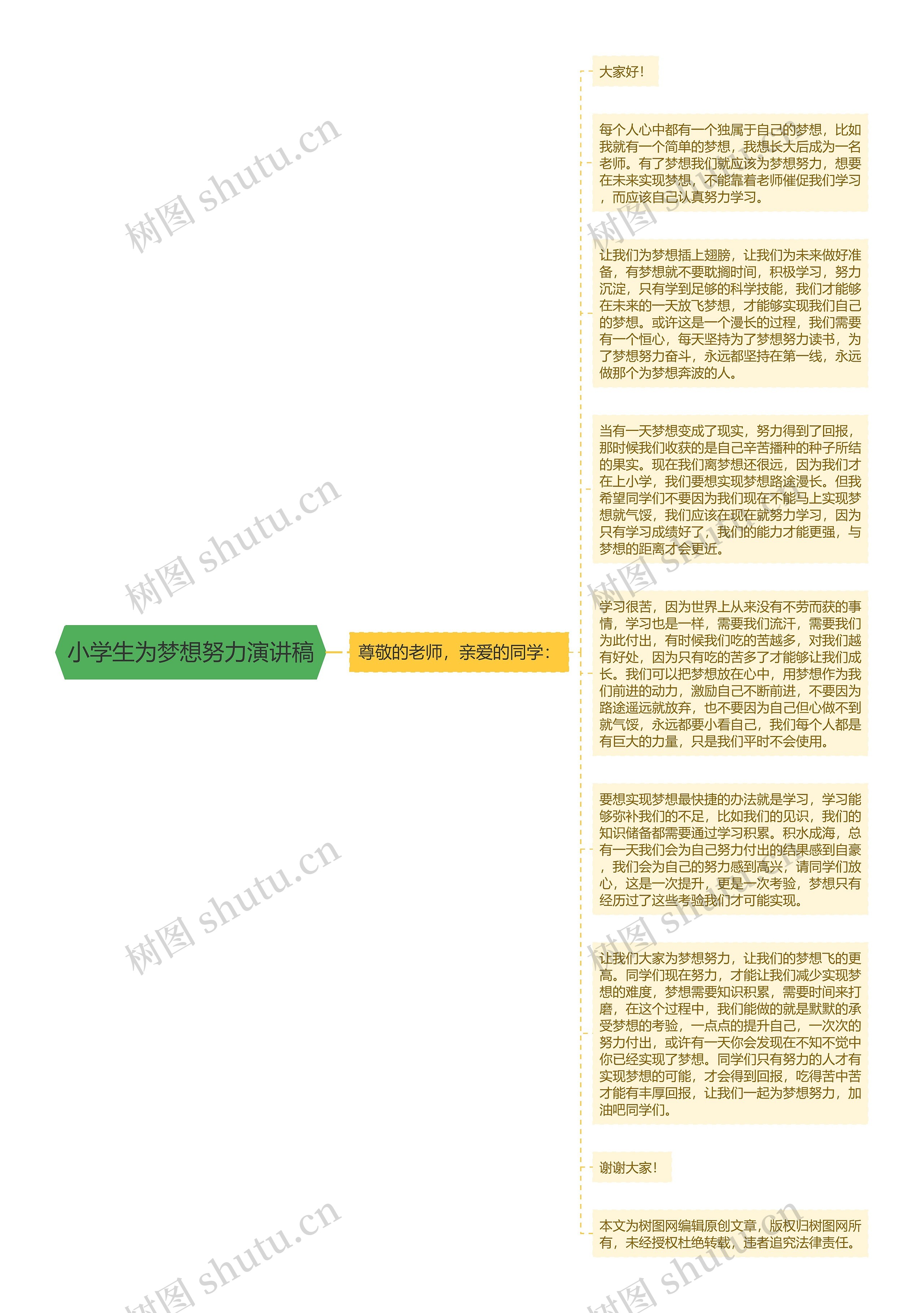 小学生为梦想努力演讲稿思维导图