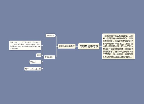 离职申请书范本