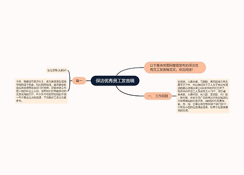 保洁优秀员工发言稿