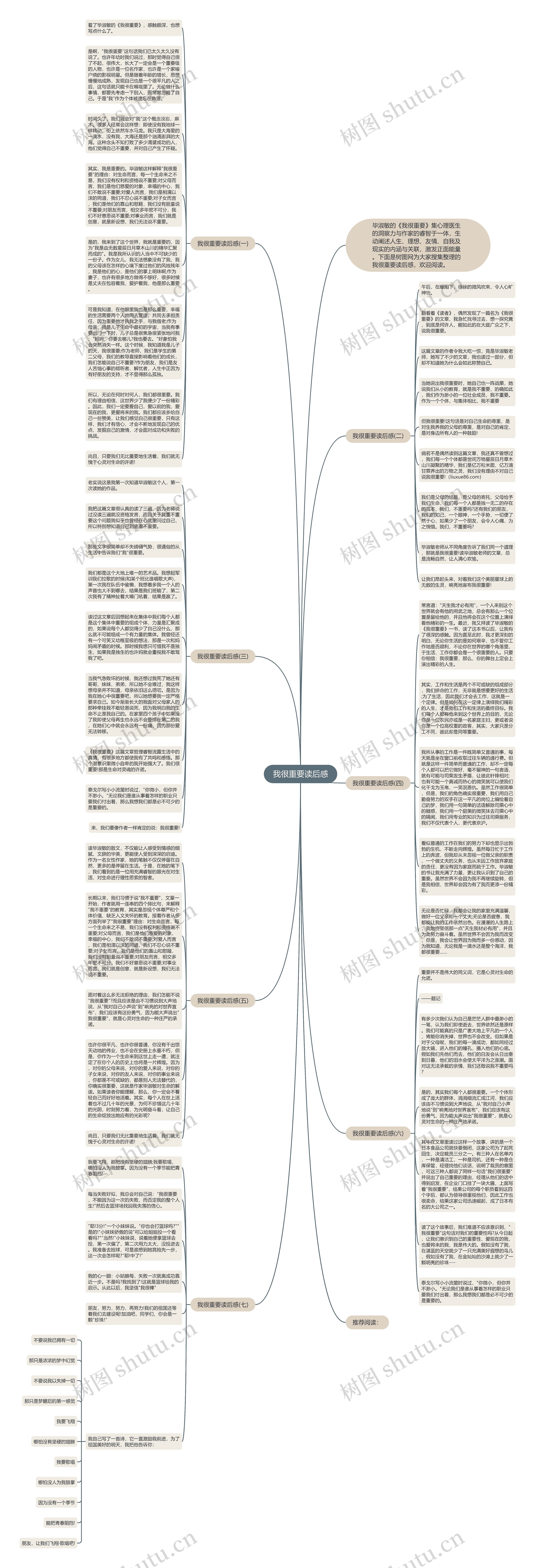 我很重要读后感思维导图高清图 我很重要读后感思维导图