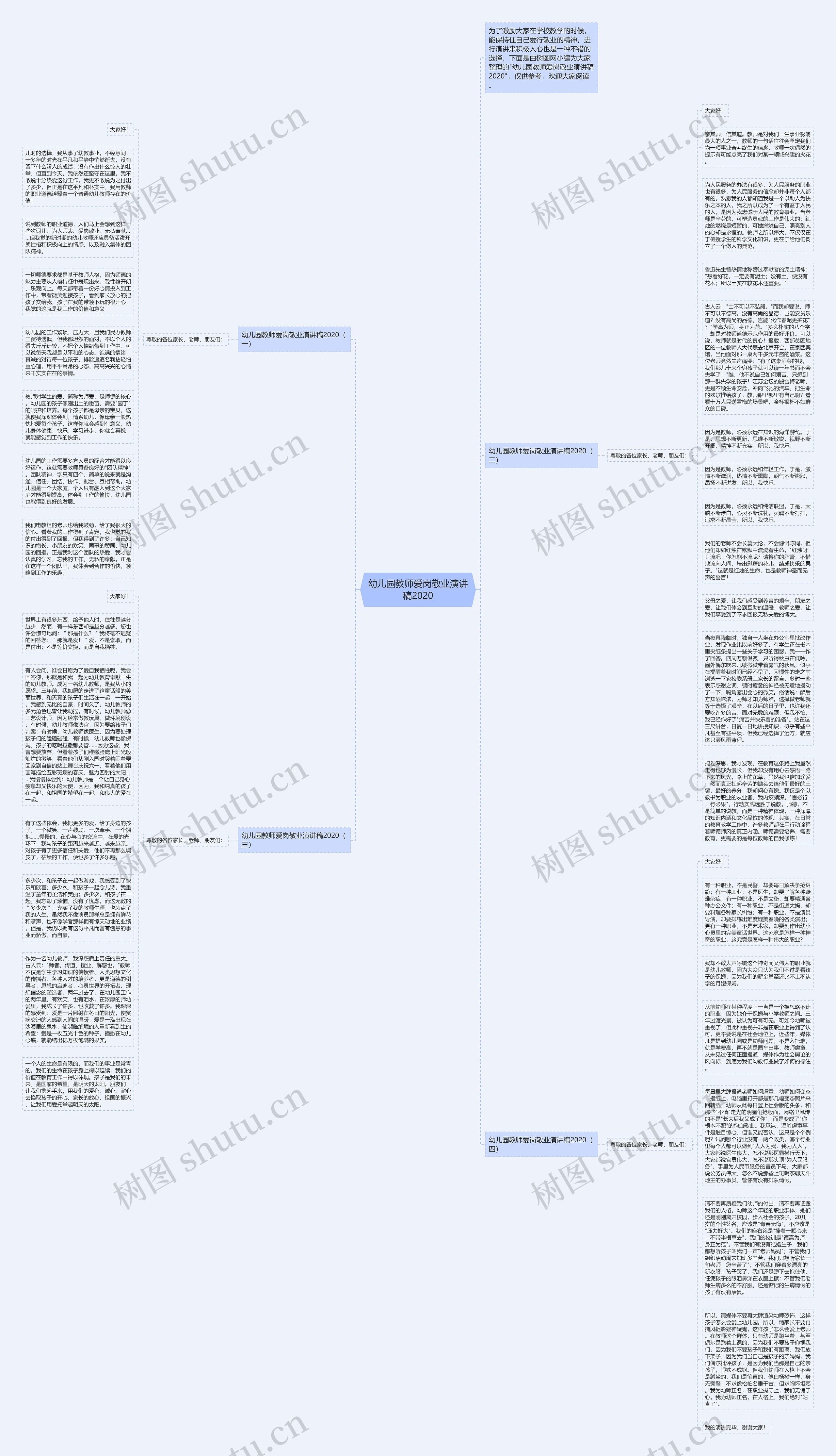 幼儿园教师爱岗敬业演讲稿2020思维导图