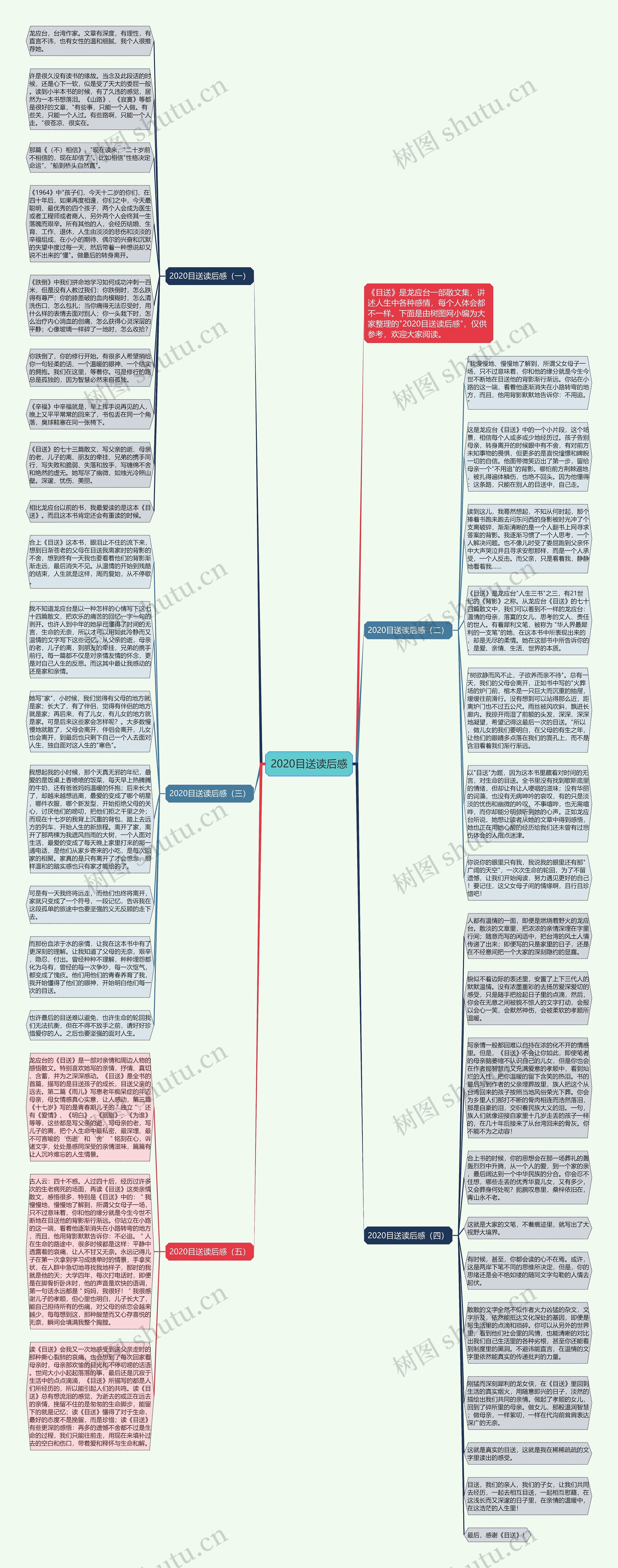 2020目送读后感思维导图
