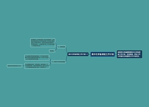 高中化学备课组工作计划