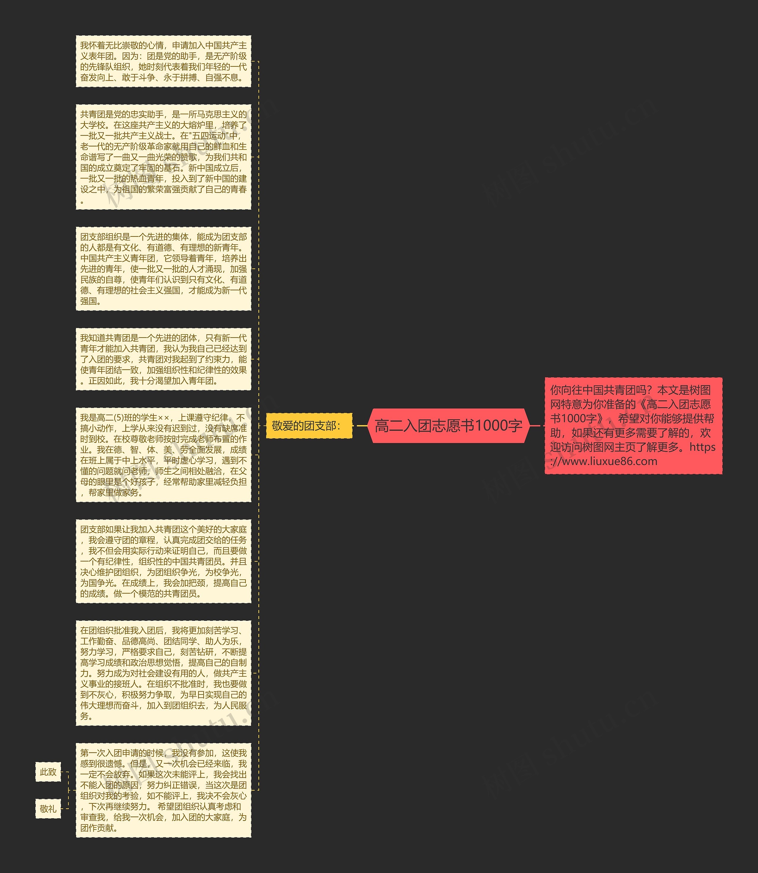 高二入团志愿书1000字思维导图