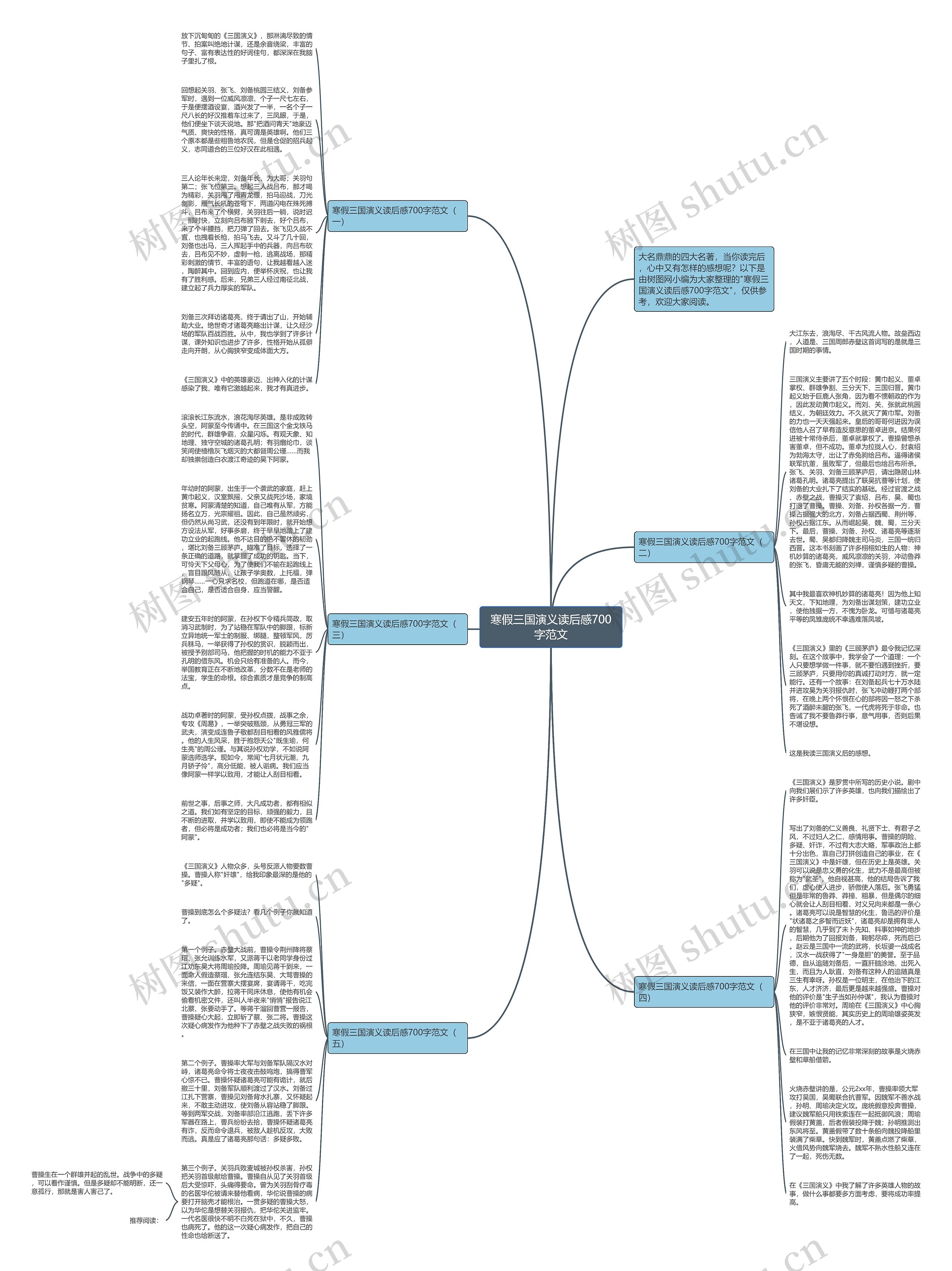寒假三国演义读后感700字范文思维导图