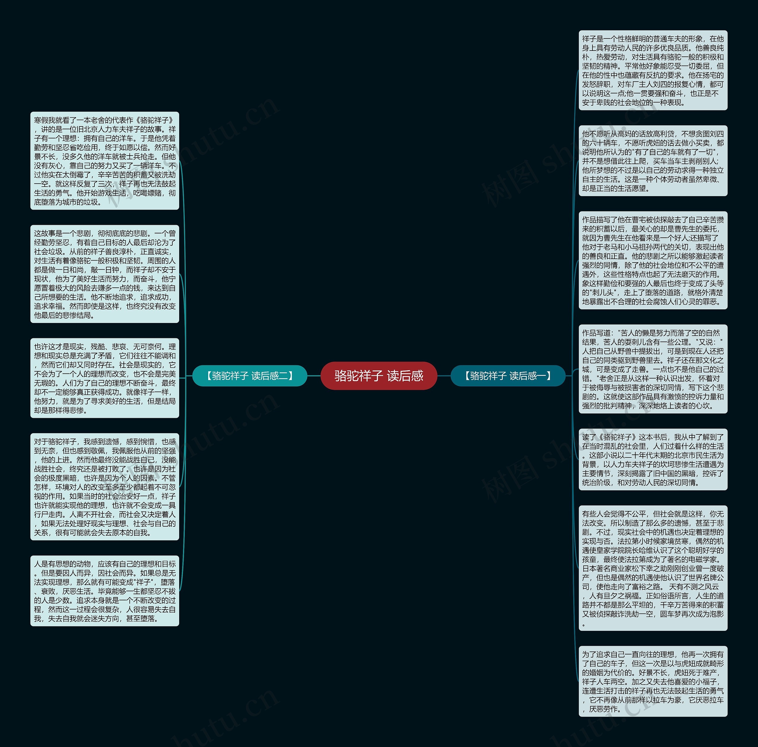 骆驼祥子 读后感思维导图